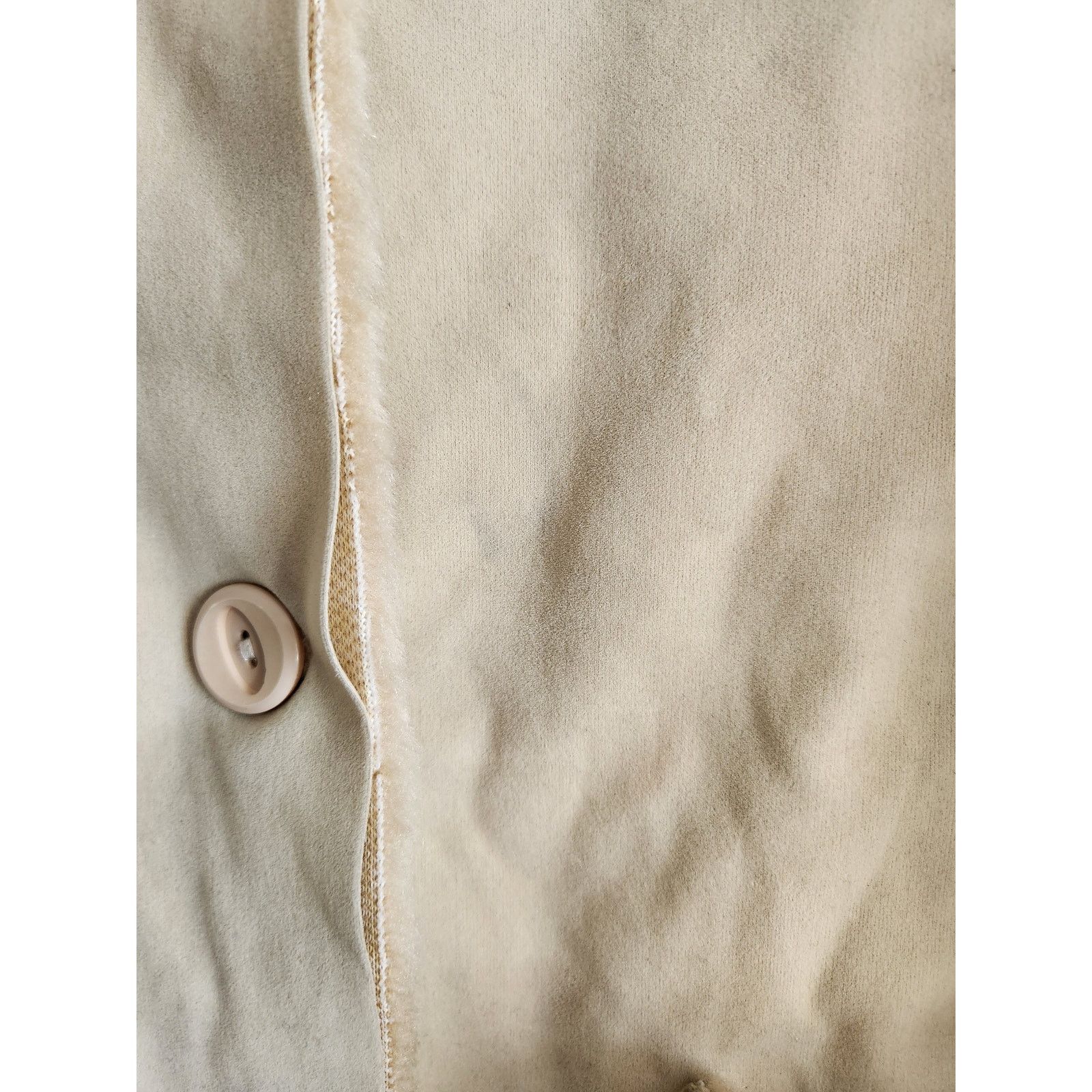 Other Y2k Oscar Sports Faux Fur Trimmed Suede Cream Jacket- Lg Size L / US 10 / IT 46 - 5 Thumbnail