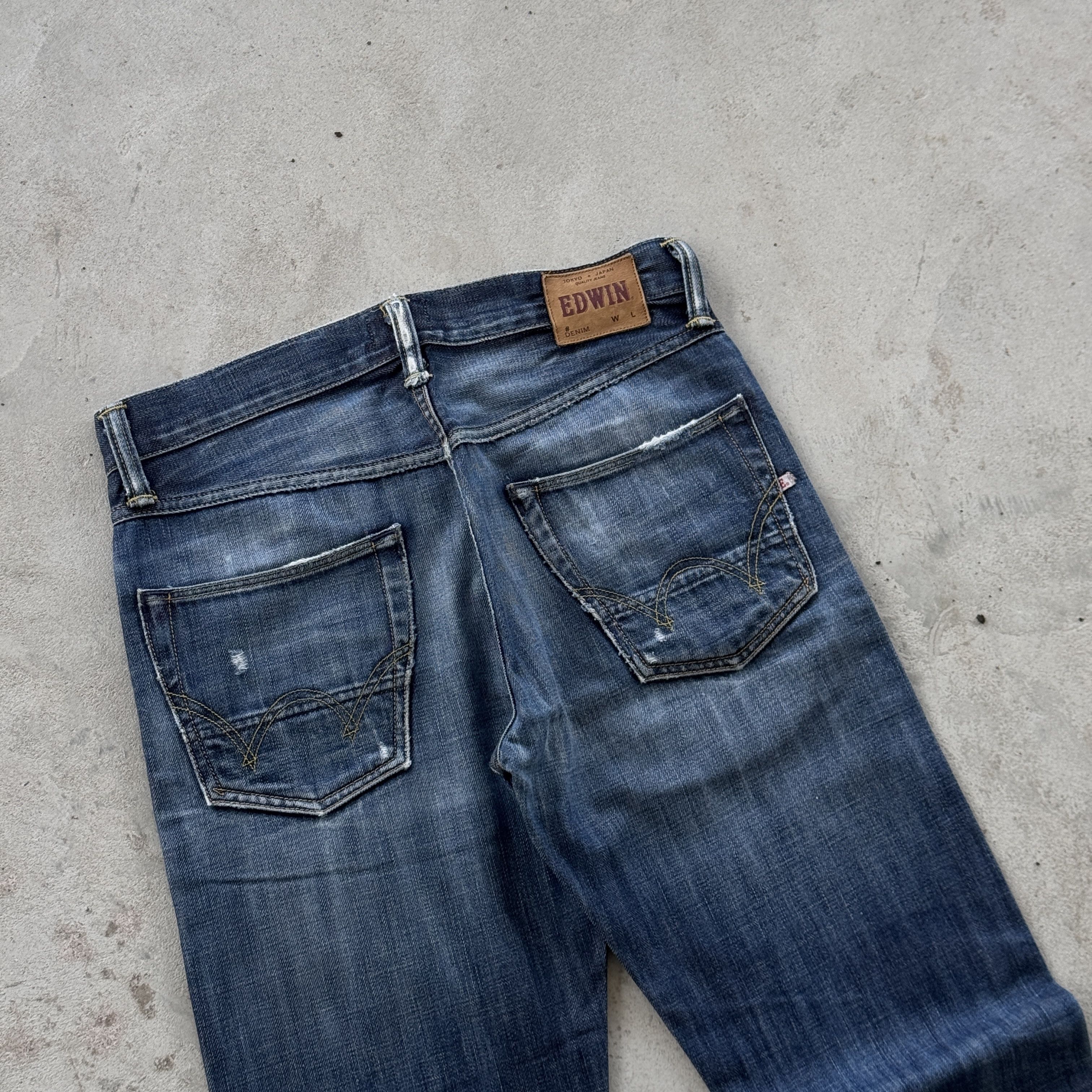 Edwin Edwin ED-47 Regular Straight Indigo Denim Jeans 30x32 Size US 30 / EU 46 - 4 Thumbnail