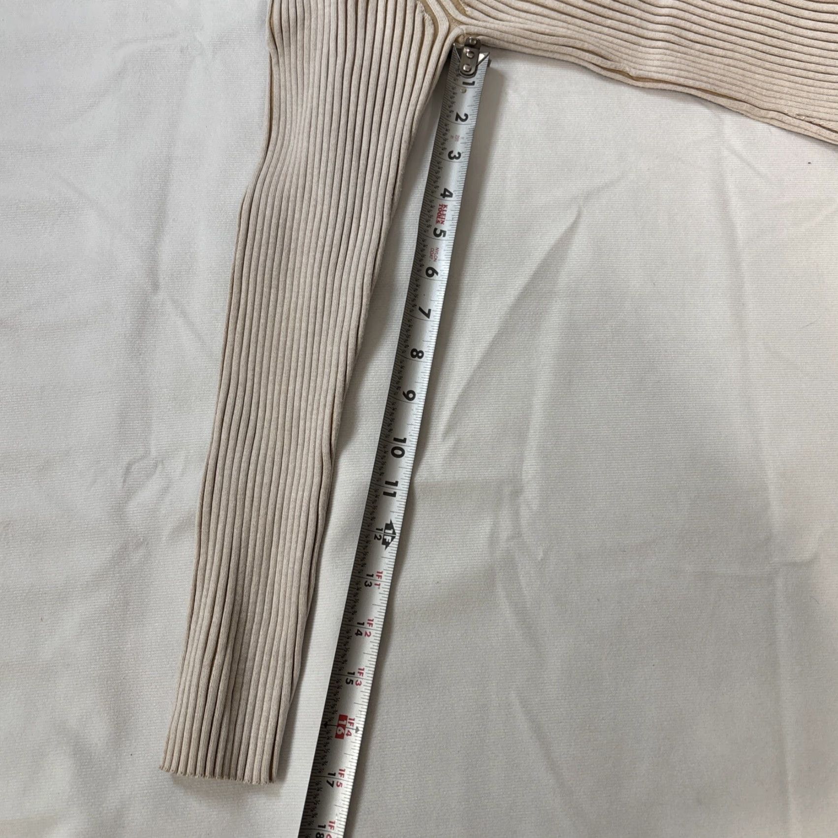 Anthropologie Anthropologie Off-The-Shoulder Ribbed Sweater Midi Dress Slit Beige L Women Size L / US 10 / IT 46 - 6 Thumbnail