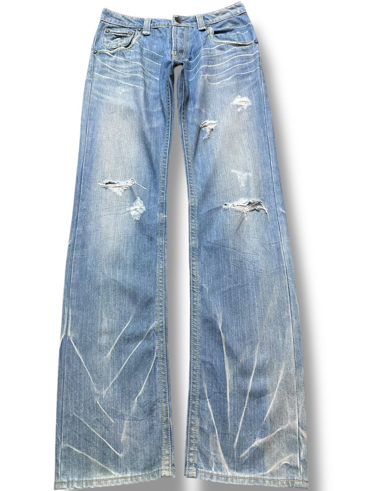 Ermenegildo Zegna × Fear of God Vintage E.Z by Zegna Faded Grunge Ripped Distressed Denim Size US 30 / EU 46 - 1 Thumbnail