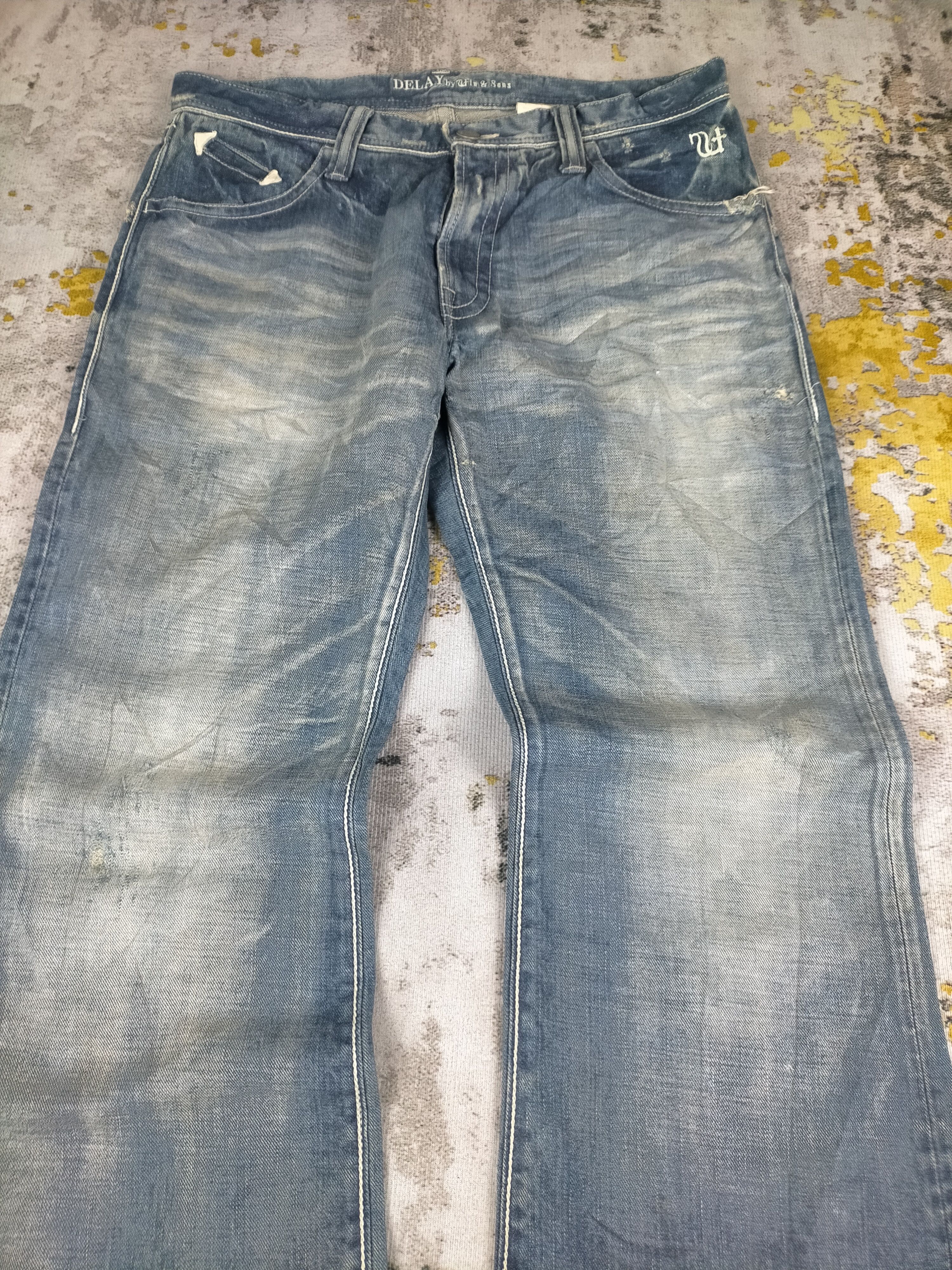 If Six Was Nine 🔥 90s Flared Delay By Fin & Sons Mudwash Jeans Size US 33 - 4 Thumbnail