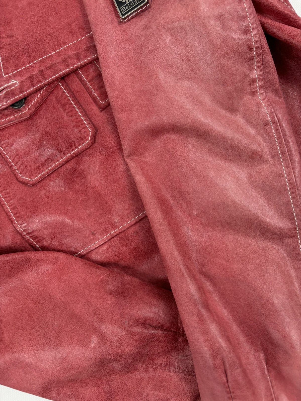 Belstaff RARE VTG BELSTAFF 'The Aviator' Leather Red Jacket Biker Coat Flight Bomber 42 Size M / US 6-8 / IT 42-44 - 25 Thumbnail