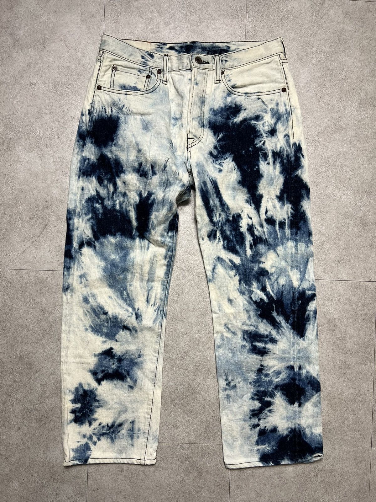 image of Kapital Tye Dye Split Denim Jeans in Blue, Men's (Size 32)
