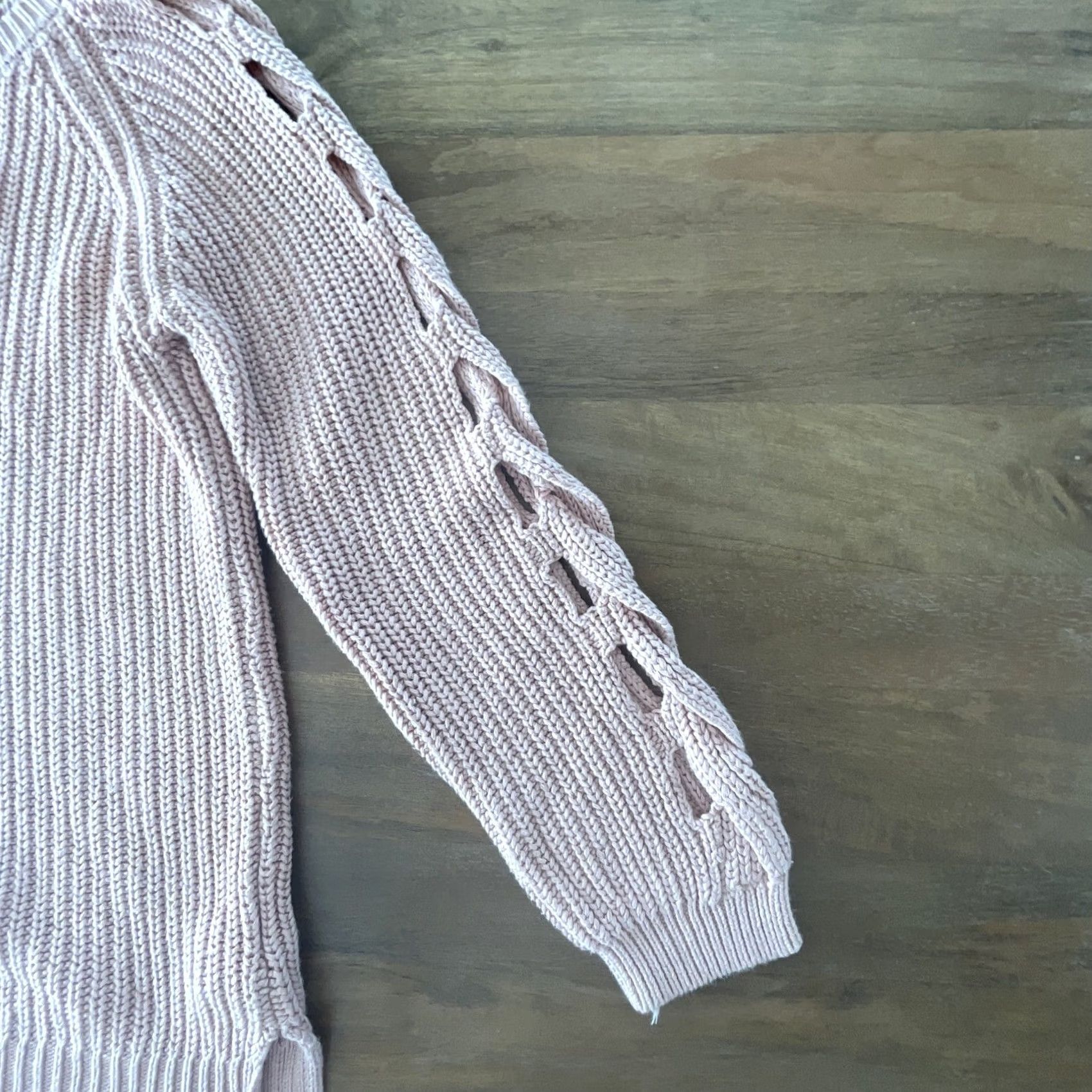 Lucky Brand LUCKY BRAND Women's Pink Cable-Knit Sweater Top Size S Sleeves Patterned Knit Pullover Bohemian Winter Fall Spring Workwear Casual Womens Size S / US 4 / IT 40 - 5 Thumbnail