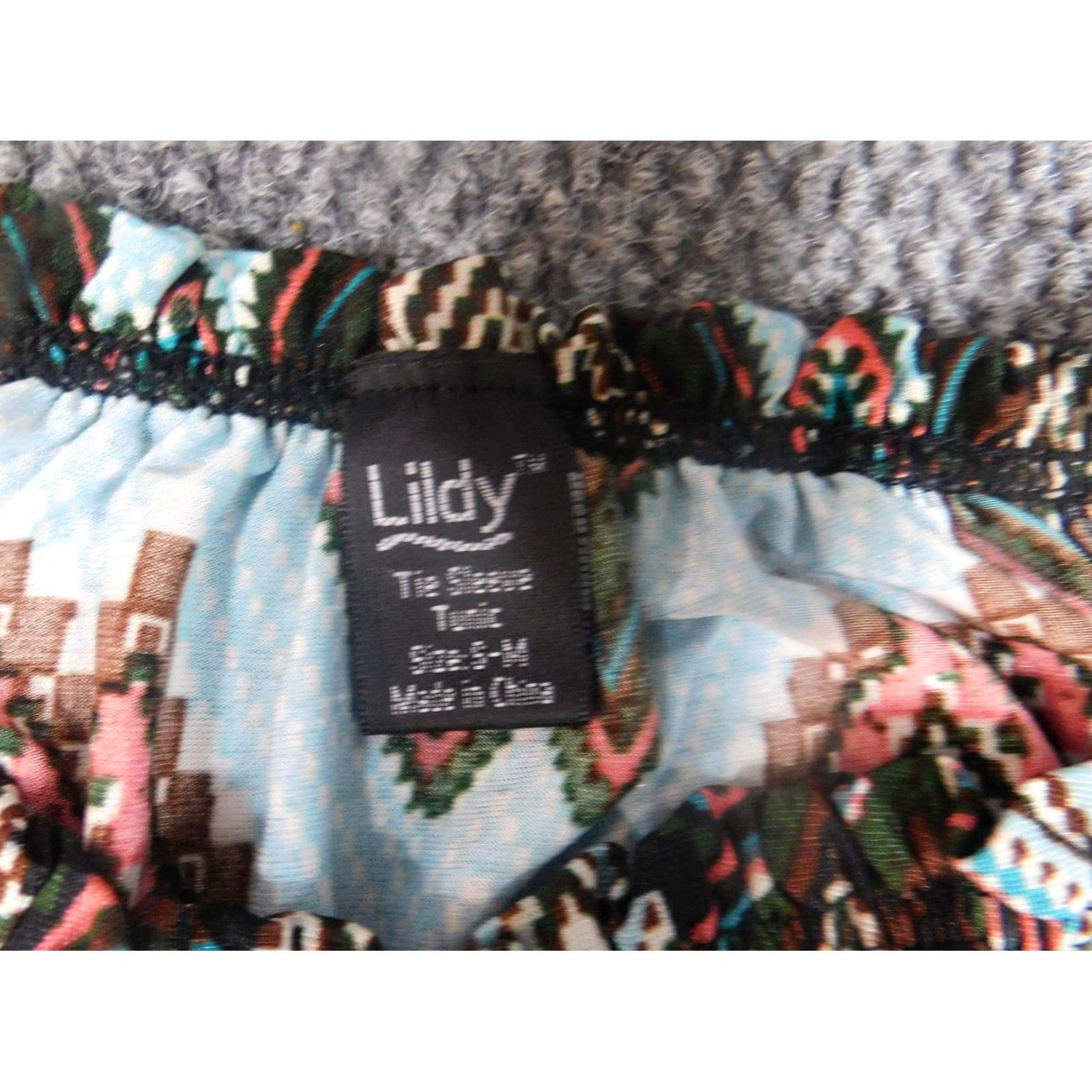 Vintage Lildy Womens Blouse M Blue Pullover Stretch Tunic Crew Neck Long Sleeve Casual Knit Rayon Shirt Womens Size M / US 6-8 / IT 42-44 - 4 Thumbnail