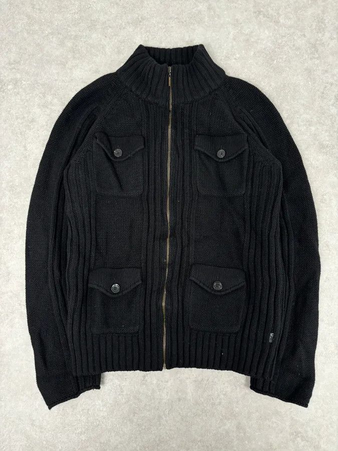 Just Cavalli 2010s Cavalli Black Wool Multi-Pocket Cargo Zip-up Sweater Size US L / EU 52-54 / 3 - 1 Thumbnail