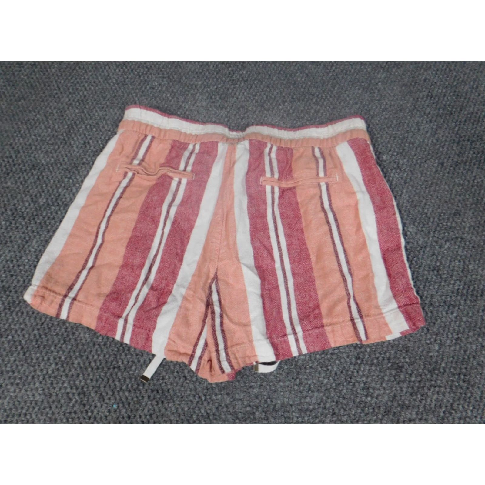 Old Navy Old Navy Womens Shorts 6 Pink Striped Linen Comfort Drawstring Chino Regular Waist 28in Womens Size 28" / US 6 / IT 42 - 7 Thumbnail