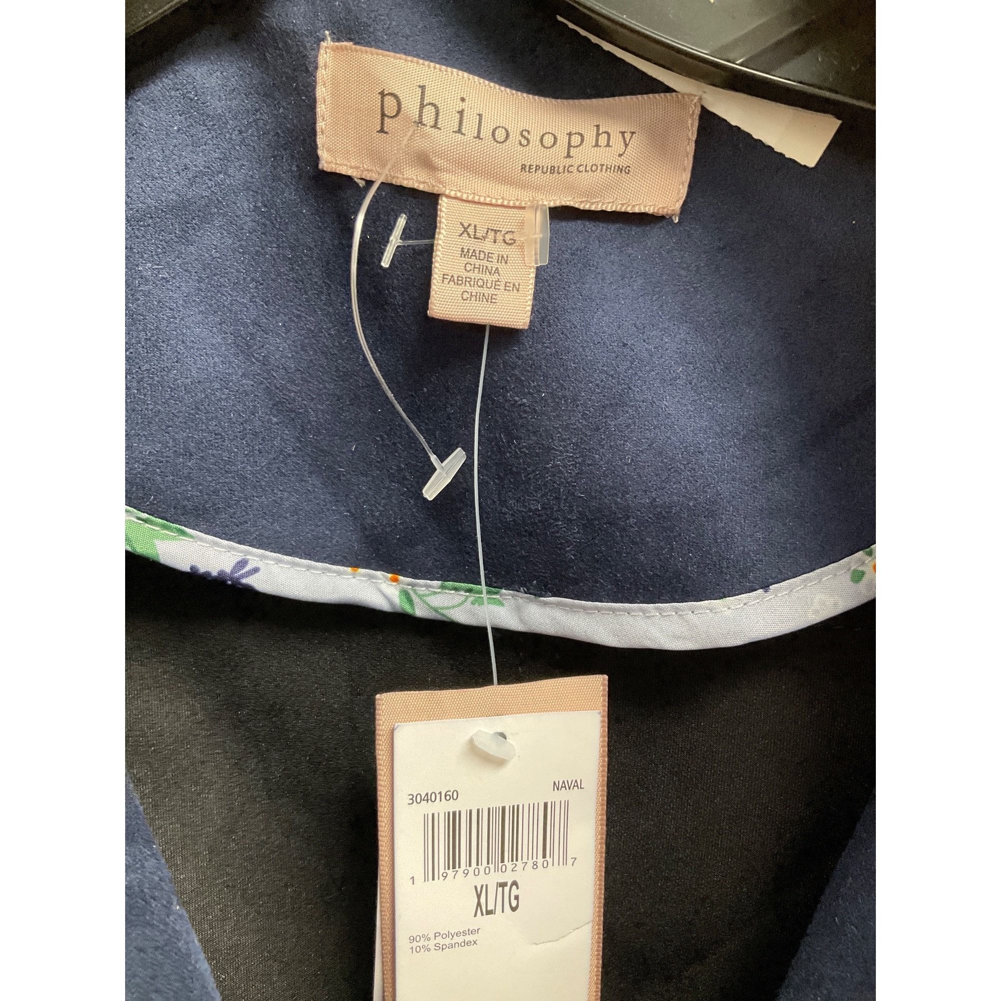 Philosophy di Lorenzo Serafini Philosophy Republic Navy Blue Moto Jacket XL Polyester Spa Size XL / US 12-14 / IT 48-50 - 3 Thumbnail
