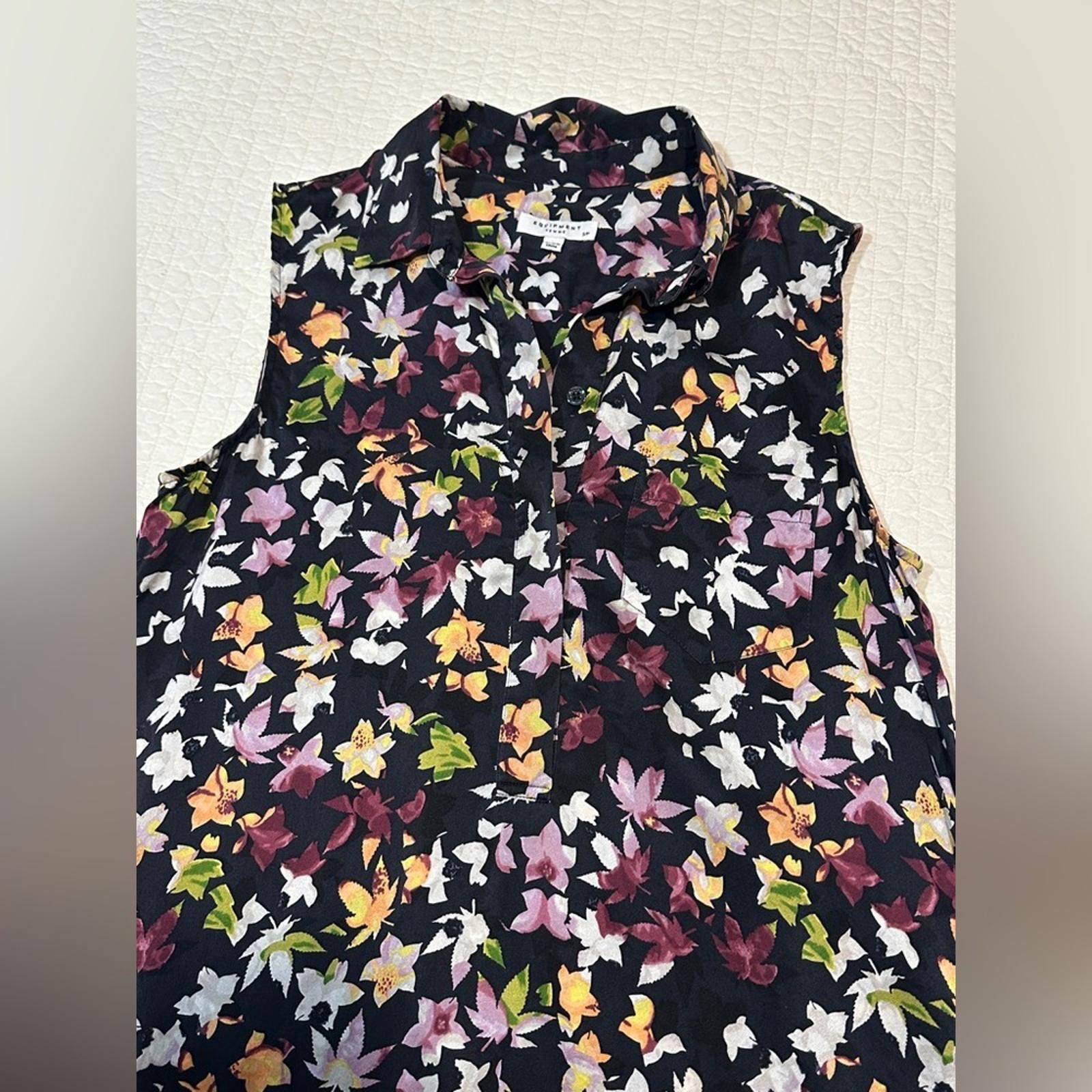 Equipment EQUIPMENT 100% Silk Small Dress Sleeveless Asymmetrical Midi Size S / US 4 / IT 40 - 3 Thumbnail