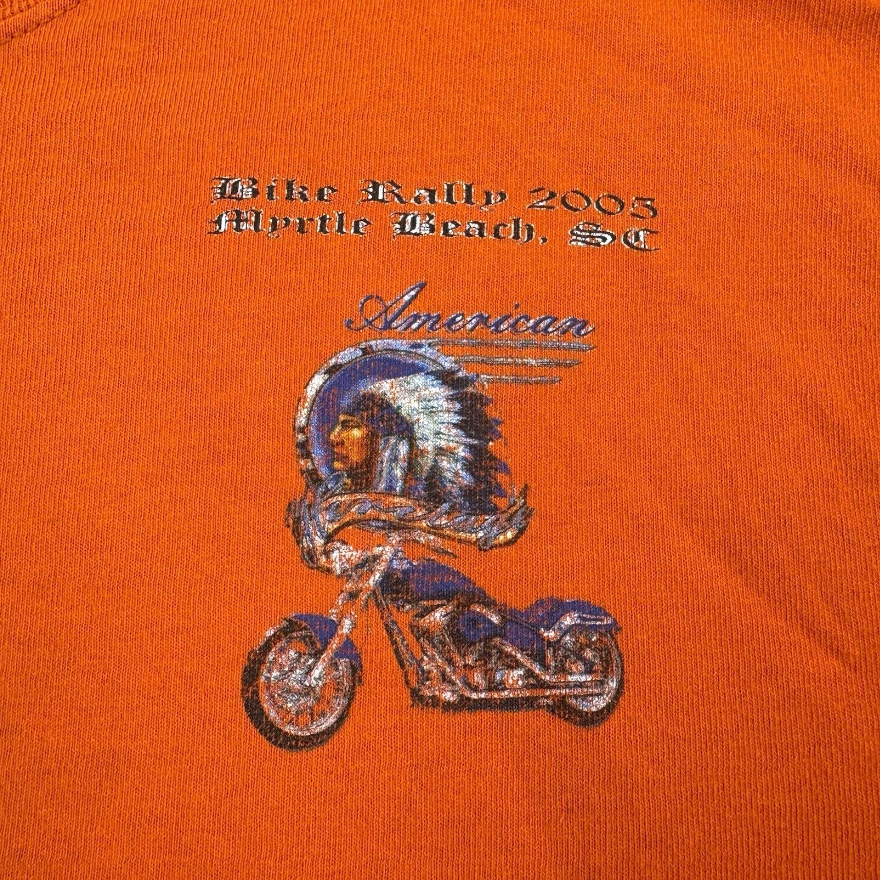 Jerzees VINTAGE Biker Rally T Shirt Adult Large Orange 2005 Myrtle Beach SC Heritage Y2K T-Shirt Mens L Orange Biker Motorcycle USA Y2K Size US L / EU 52-54 / 3 - 7 Thumbnail