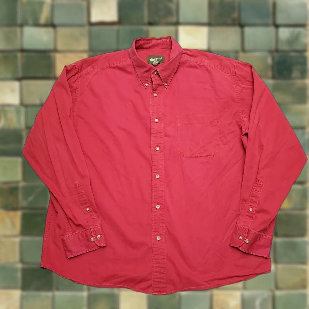 Eddie Bauer Eddie Bauer Shirt Mens XL Red Twill Long Sleeve Button-Down Outdoor Casual Size US XL / EU 56 / 4 - 1 Thumbnail