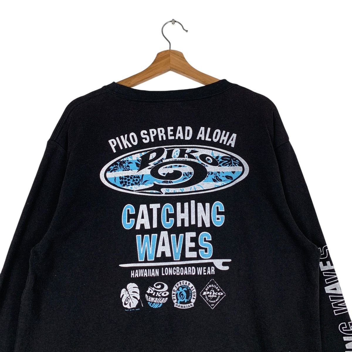 Japanese Brand PIKO Hawaiian Caching Wave Big Logo Sweatshirt #1271-C57 Size US XL / EU 56 / 4 - 2 Thumbnail