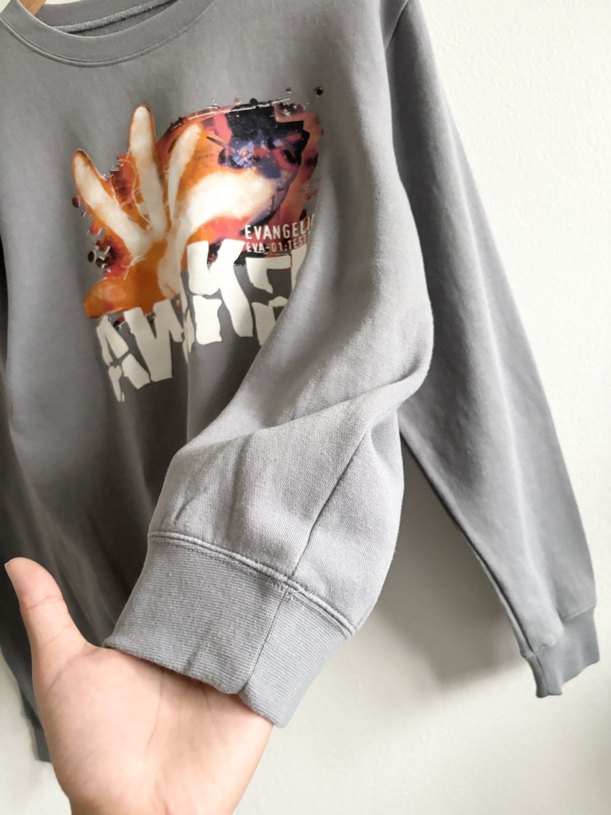 Anime Vintage Evangelion Sweatshirt Blue Stone Cropped Size US M / EU 48-50 / 2 - 3 Thumbnail
