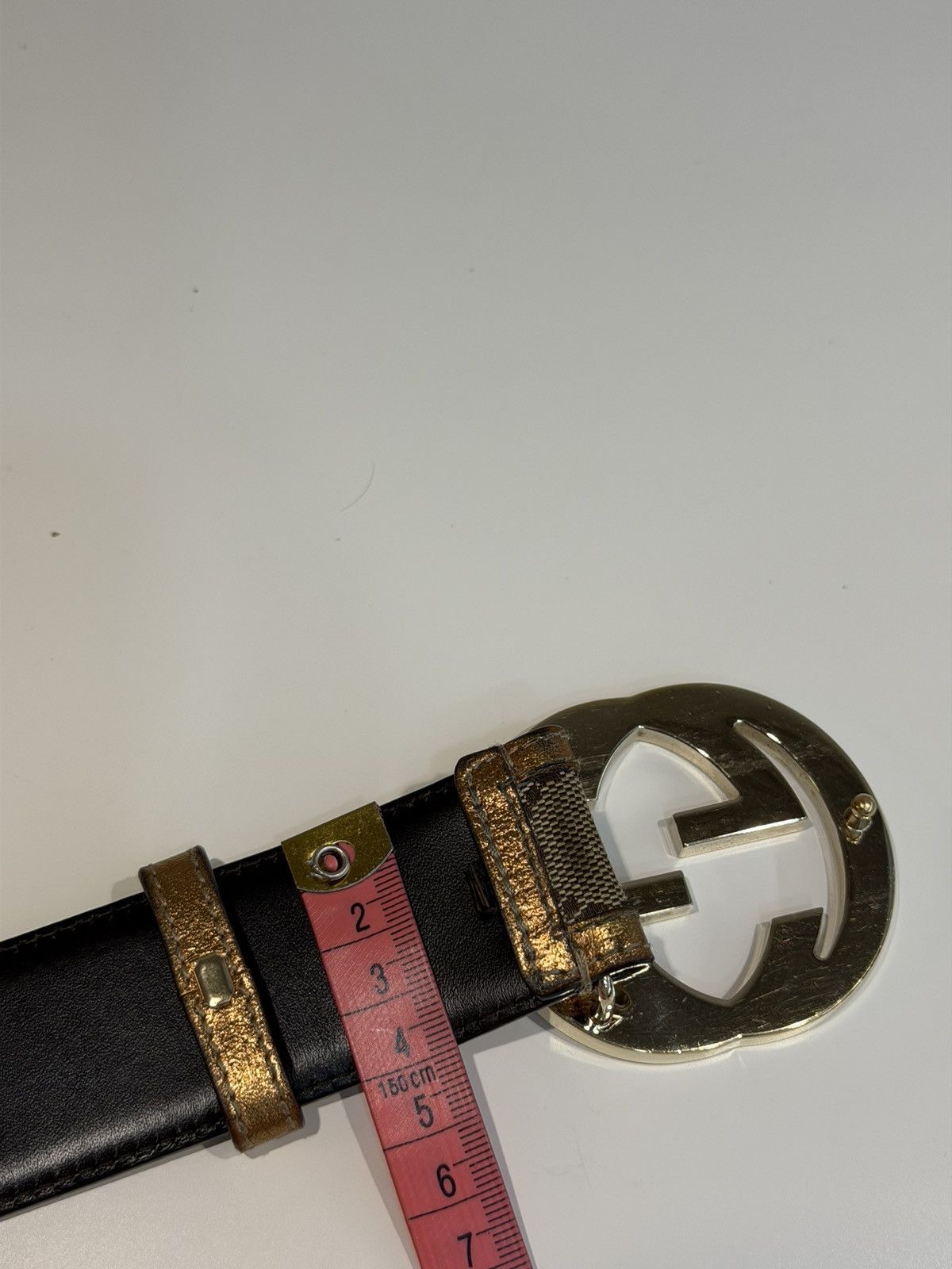 GUCCI GG Monogram Canvas Belt Metallic Gold Demna Nettspend