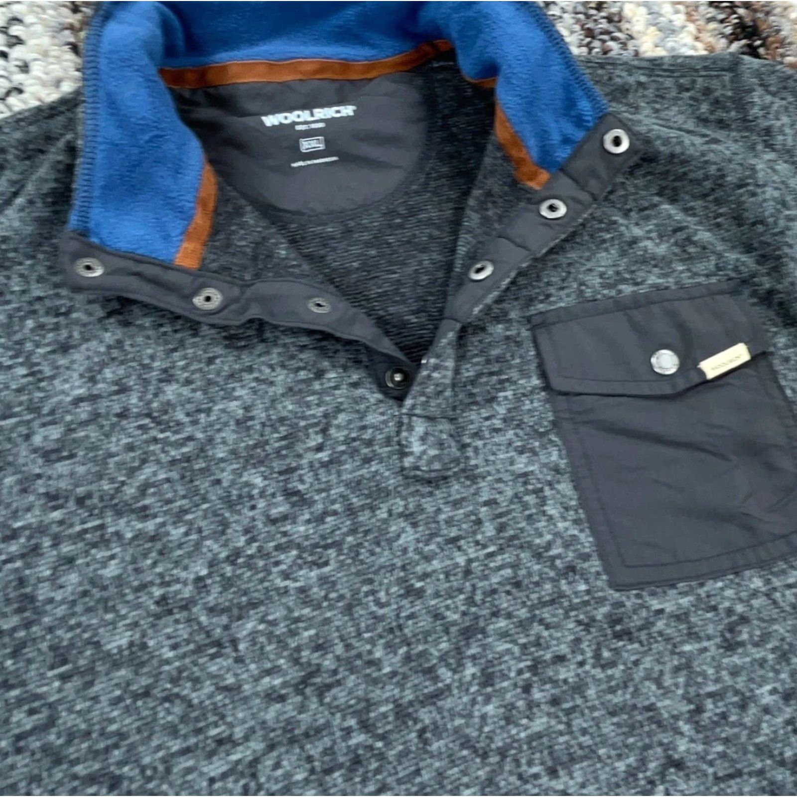 Vintage Woolrich Sweater Men 2XL Gray Pullover Knit Fleece Long Sleeve Mock Neck Casual Outdoor Golf Modern Classic American Woolrich Sweatshirt Size US XXL / EU 58 / 5 - 3 Thumbnail