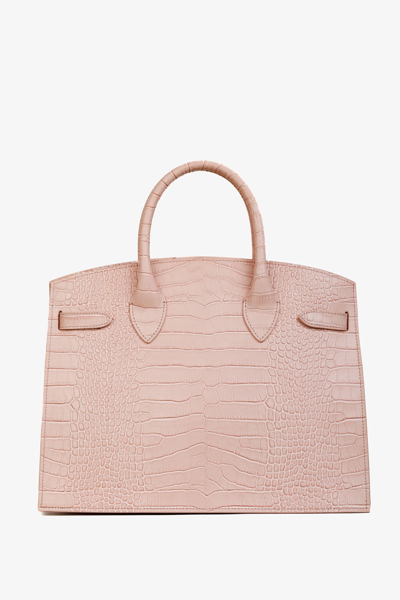 Designer Teddy Blake Kate Croco 12" Nude Pink Leather Tote Size ONE SIZE - 4 Thumbnail