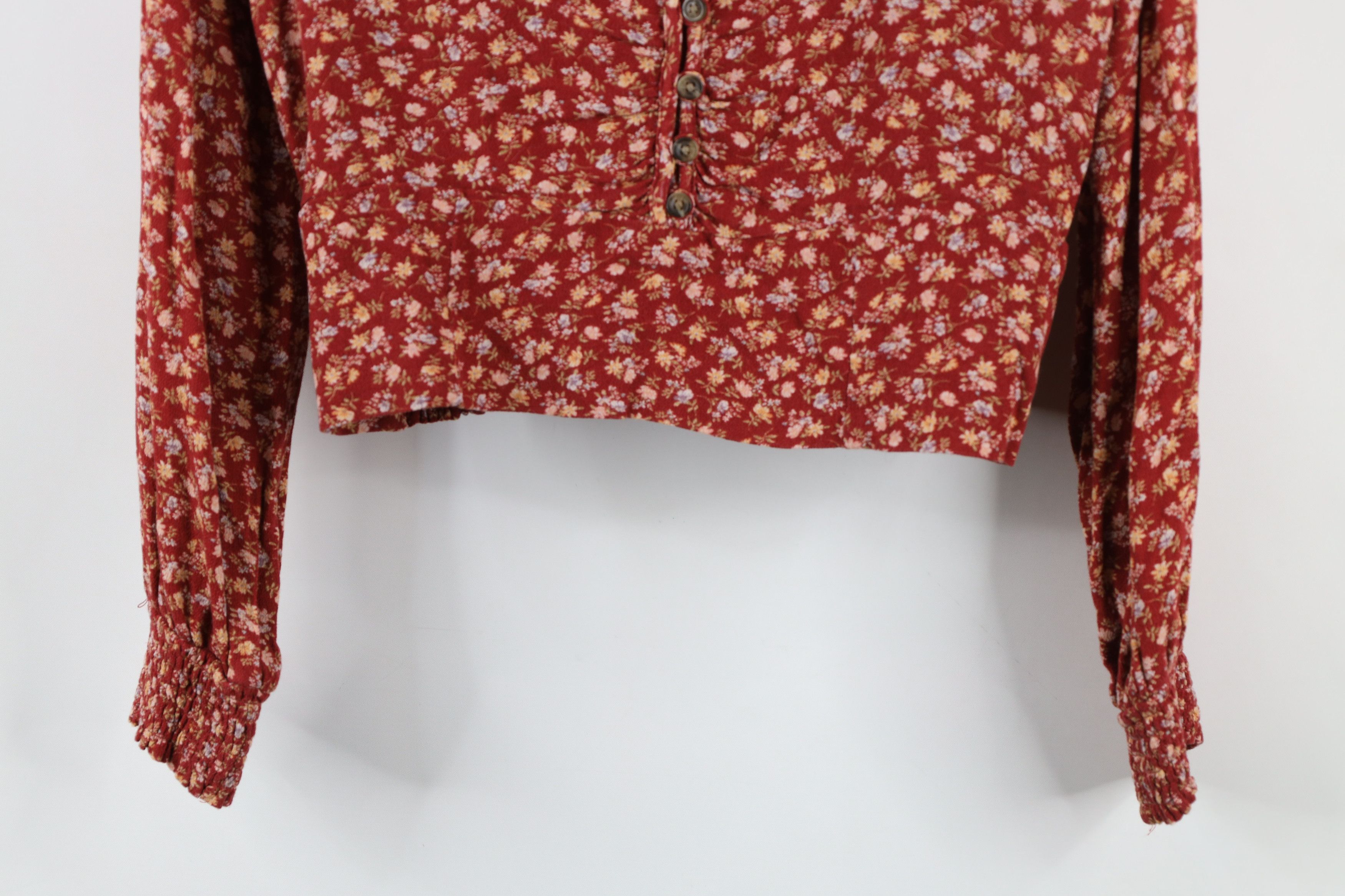 American Eagle Outfitters × Vintage Vintage Y2K American Eagle Outfitters Flower Cropped Shirt Size M / US 6-8 / IT 42-44 - 3 Thumbnail