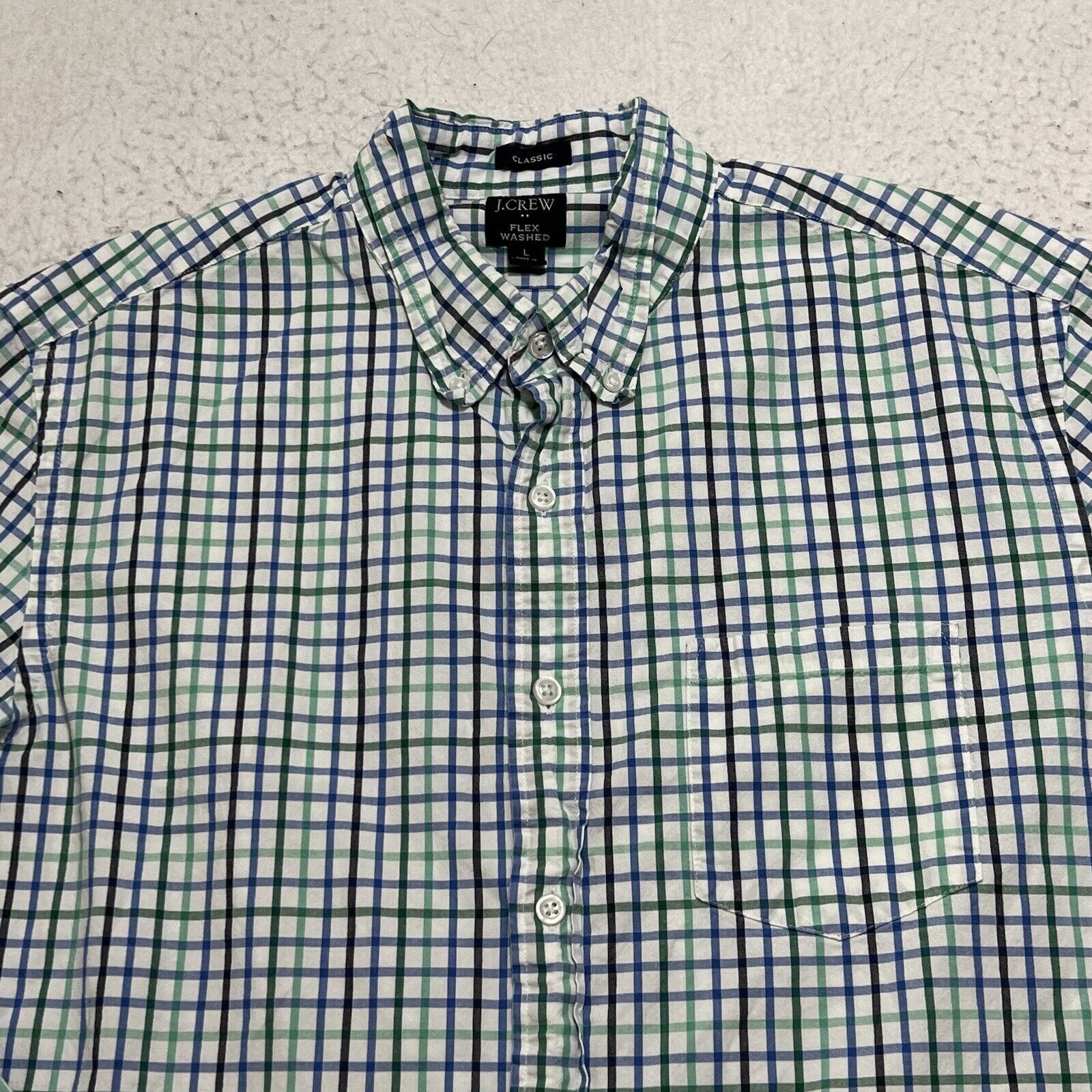 J.Crew J. Crew Button Up Blue Green Plaid Striped Dress Shirt Size US L / EU 52-54 / 3 - 2 Thumbnail