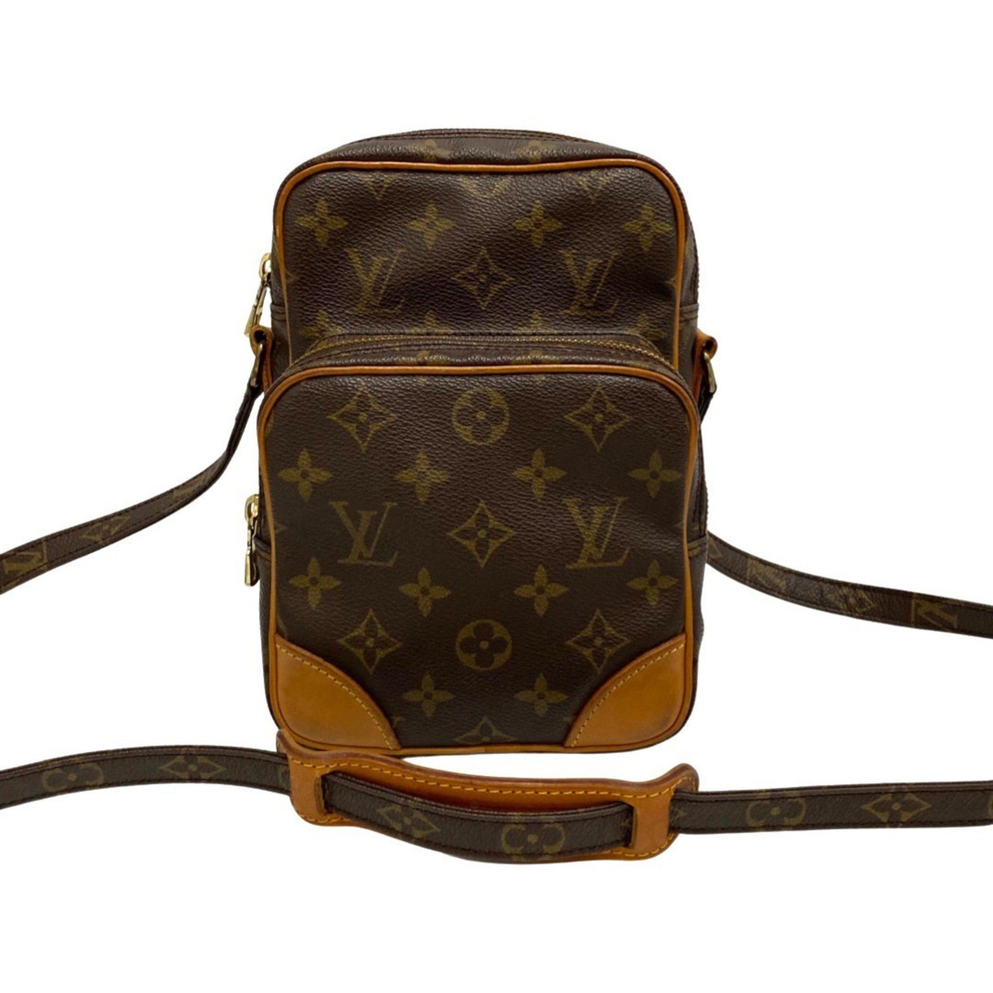image of Louis Vuitton Vintage Amazon Monogram Leather Genuine Mini Shoulder Bag Pochette Brown, Women's