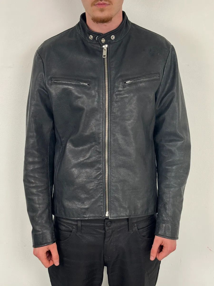 Polo Ralph Lauren 2010s Ralph Lauren Black Buffalo Leather American Flag Biker Jacket Size US M / EU 48-50 / 2 - 2 Thumbnail