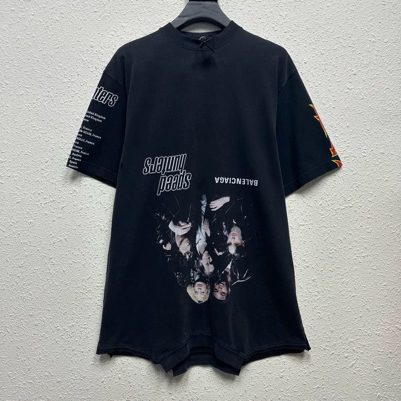 Balenciaga Balenciaga Layered Band Print Short Sleeve - dmc Size US S / EU 44-46 / 1 - 1 Thumbnail