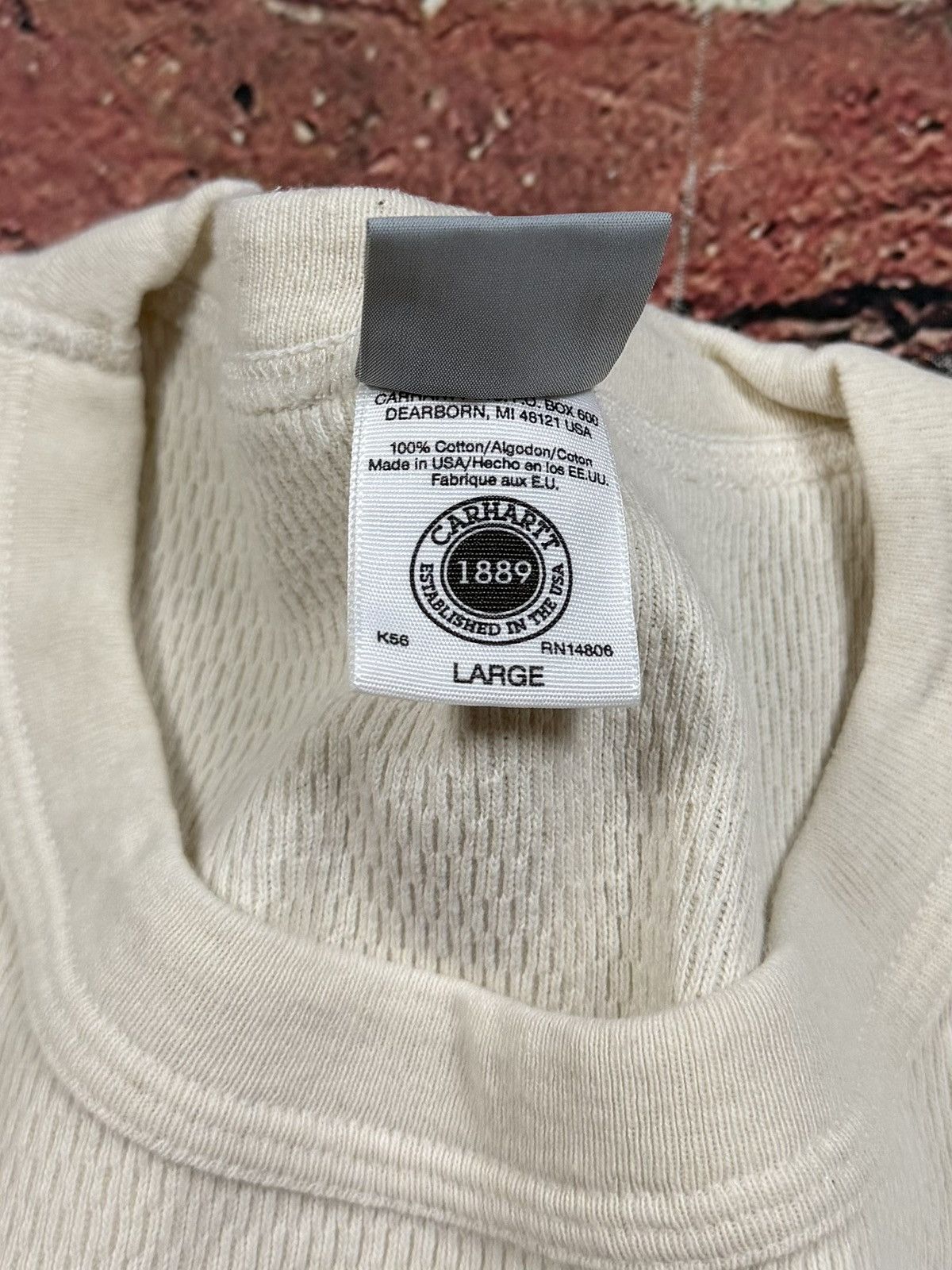 Vintage Carhartt Thermal Waffle Knit Long Sleeve Shirt K56