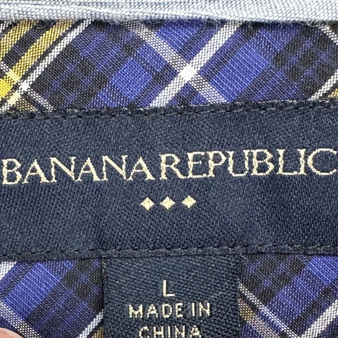 Banana Republic VINTAGE Banana Republic Mens Button-Up Shirt Large Blue Yellow Plaid Cotton Flap Pocket Size US L / EU 52-54 / 3 - 5 Thumbnail