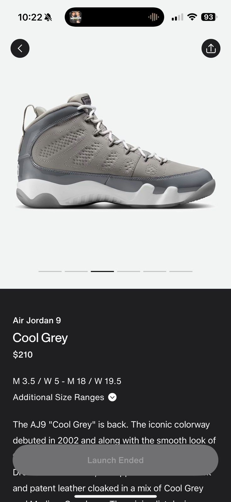 Jordan Brand Cool Grey Size 13 *Preorder Size US 13 / EU 46 - 4 Thumbnail