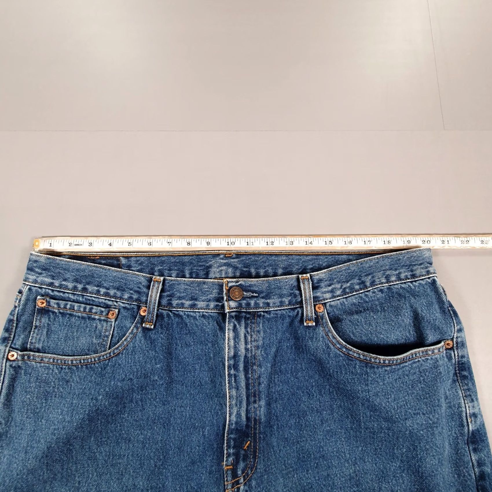 Levi's Levis Jeans Blue Regular 40 32 Denim 5-Pocket Straight Belt Zip Fly Mens W40 L32 Classic Size US 40 / EU 56 - 6 Thumbnail