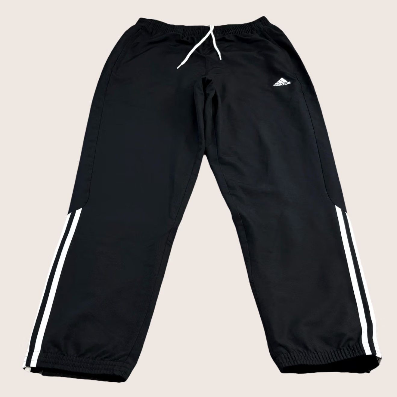 Adidas Adidas Track Pants Medium Mens Black White 2015 Pockets Zip Ankle Size US 31 - 1 Thumbnail