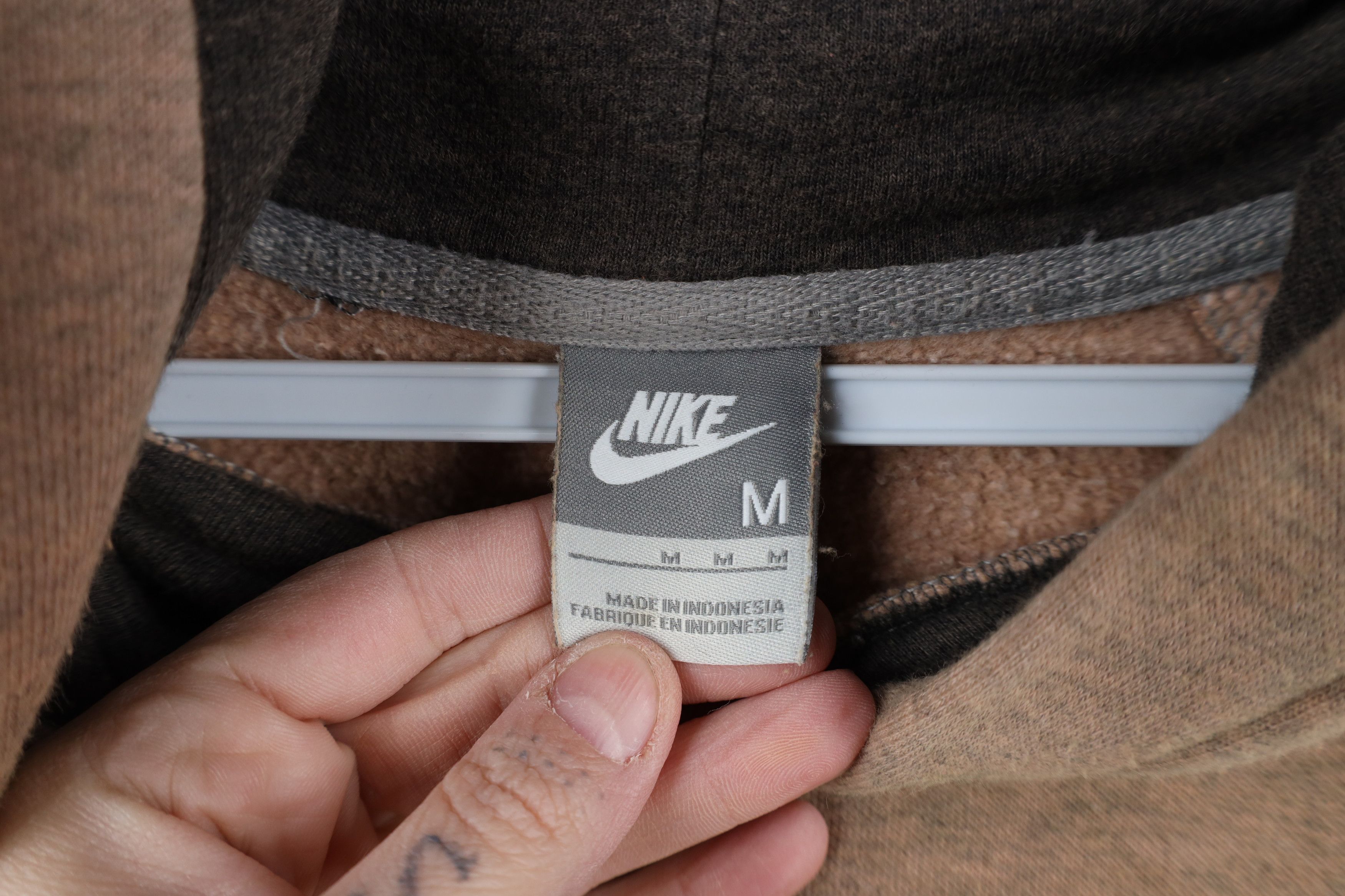 Nike × Vintage Vintage Nike Scott Swoosh Hoodie Sweatshirt Heather Brown Size US M / EU 48-50 / 2 - 11 Thumbnail