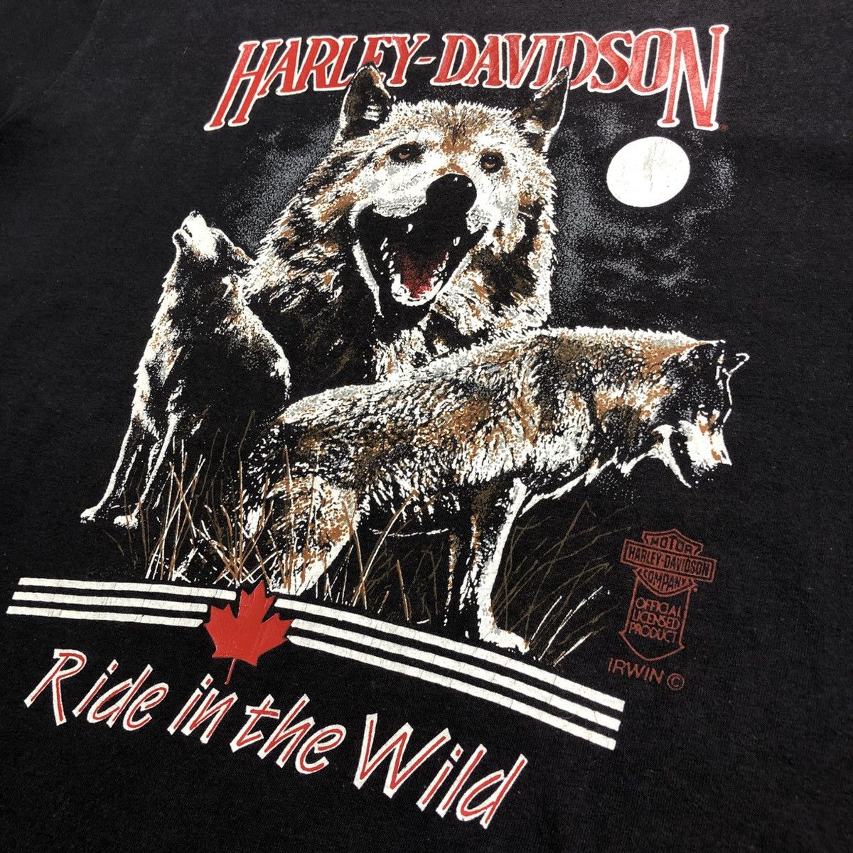 Harley Davidson × Vintage Vintage 90s Harley Davidson Wolf 3D "Niaga Falls Canada" Tee Size US L / EU 52-54 / 3 - 4 Thumbnail