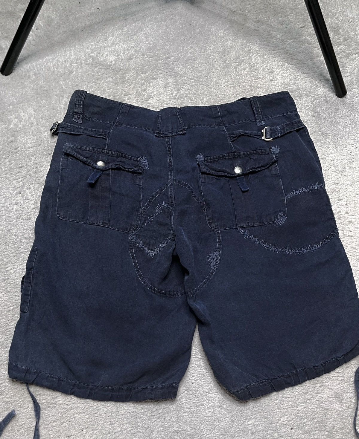 Ralph Lauren Vintage Navy Ralph Lauren Linen Silk Cargo Pockets shorts Size 32" / US 10 / IT 46 - 4 Thumbnail