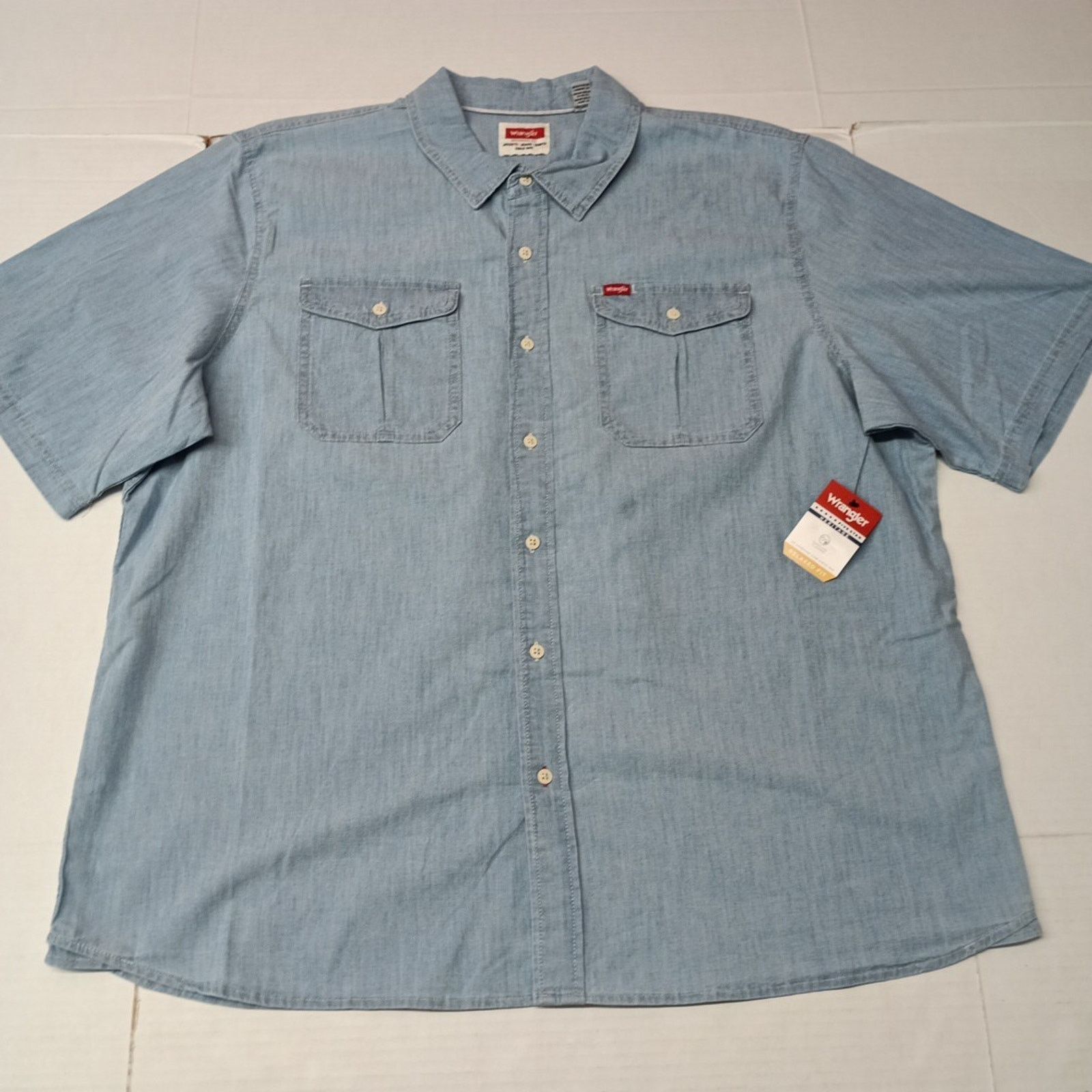 Wrangler Wrangler Men's Relaxed Woven Button Up Shirt Size 2XL Blue Size US XXL / EU 58 / 5 - 1 Thumbnail