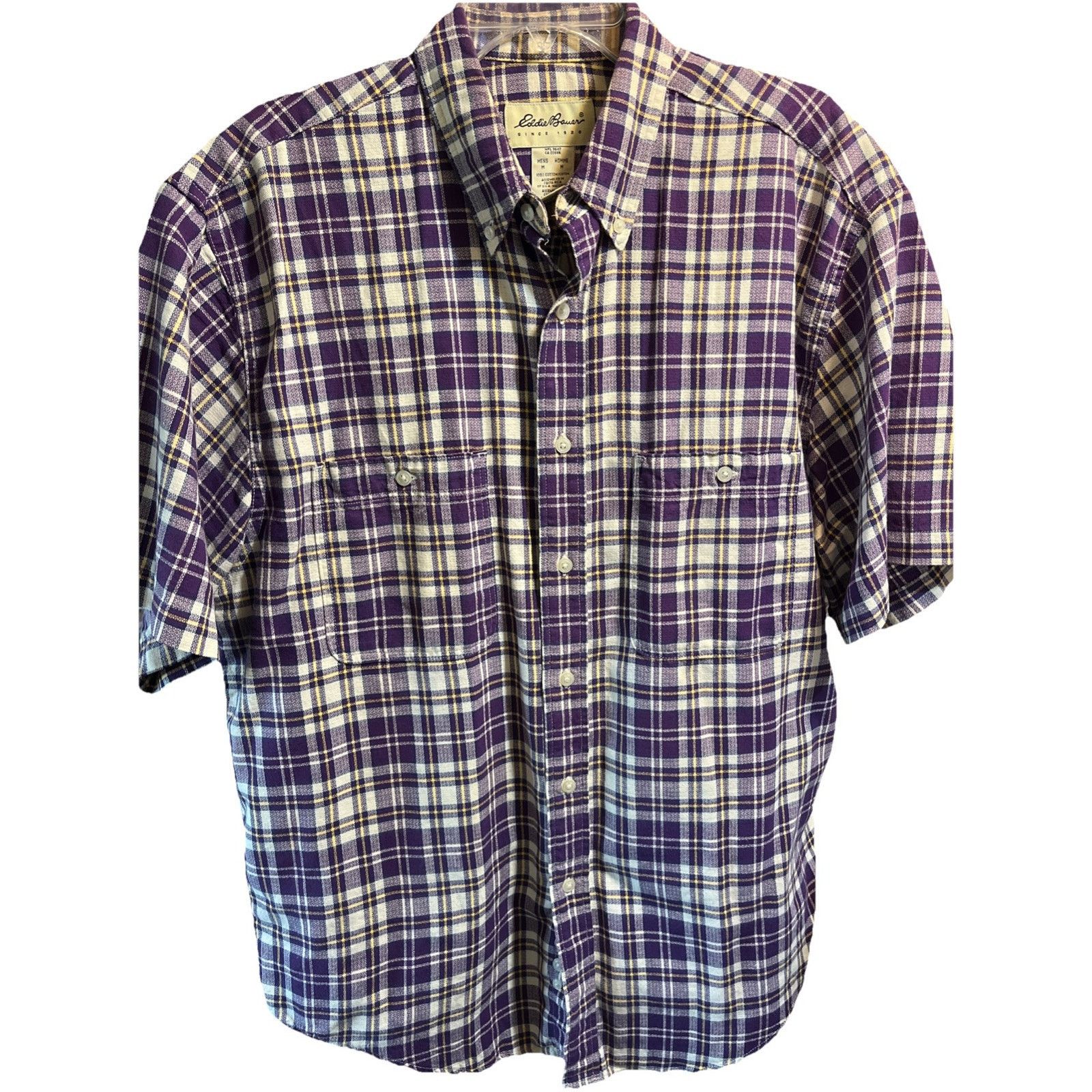 Eddie Bauer Eddie Bauer Vintage Men’s Medium Purple Plaid Cotton Shirt Size US M / EU 48-50 / 2 - 1 Thumbnail