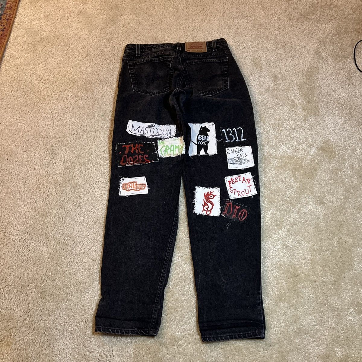 Levi's Vintage Clothing Vintage 550 Levi Strauss Custom Handmade Black Denim Punk Size US 32 / EU 48 - 3 Thumbnail