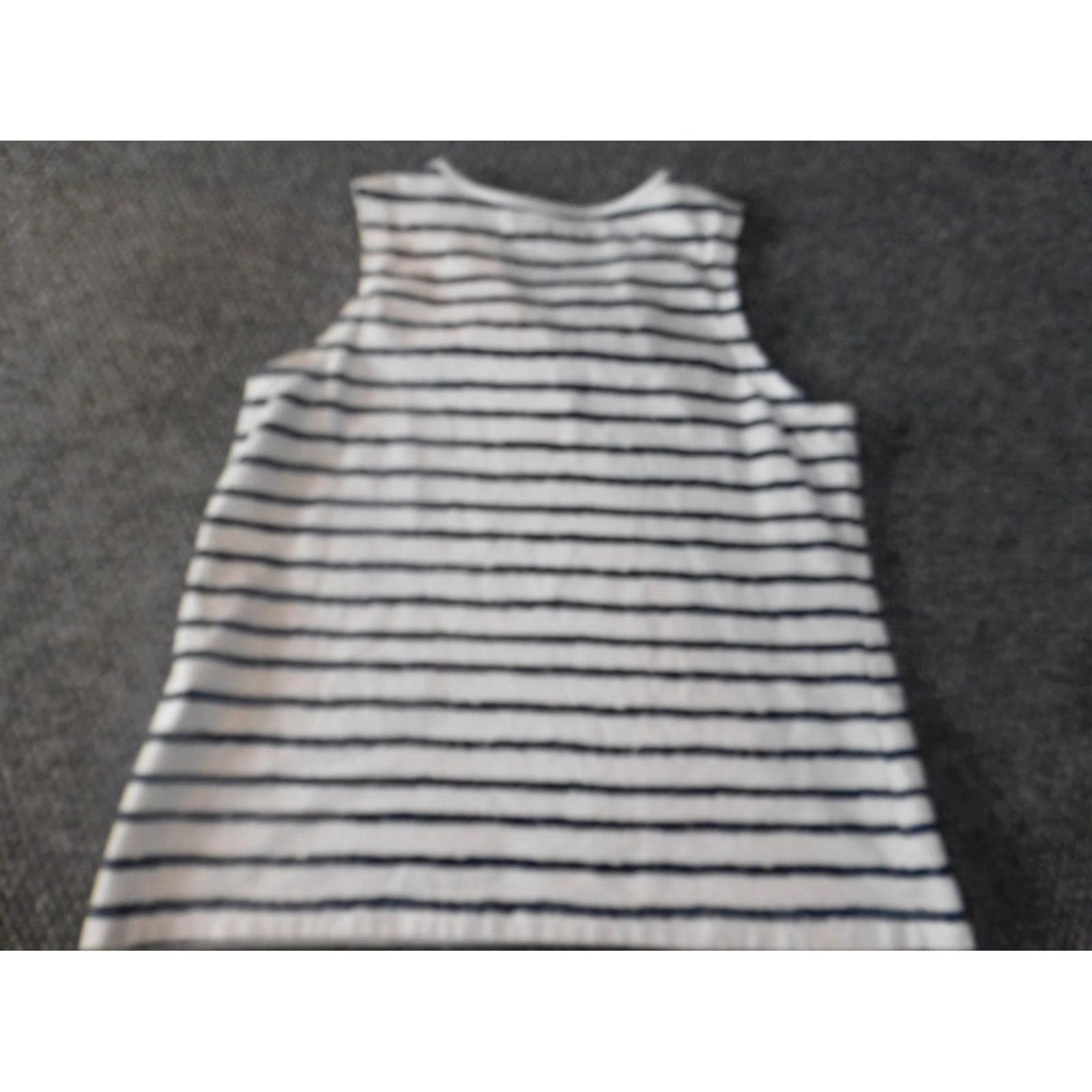 Vintage Allyson Whitmore Womens Blouse S Blue Stripe Crew Neck Pullover Casual Cotton Polyester Rayon Stretch Button Cap Sleeve Regular Size S / US 4 / IT 40 - 7 Thumbnail