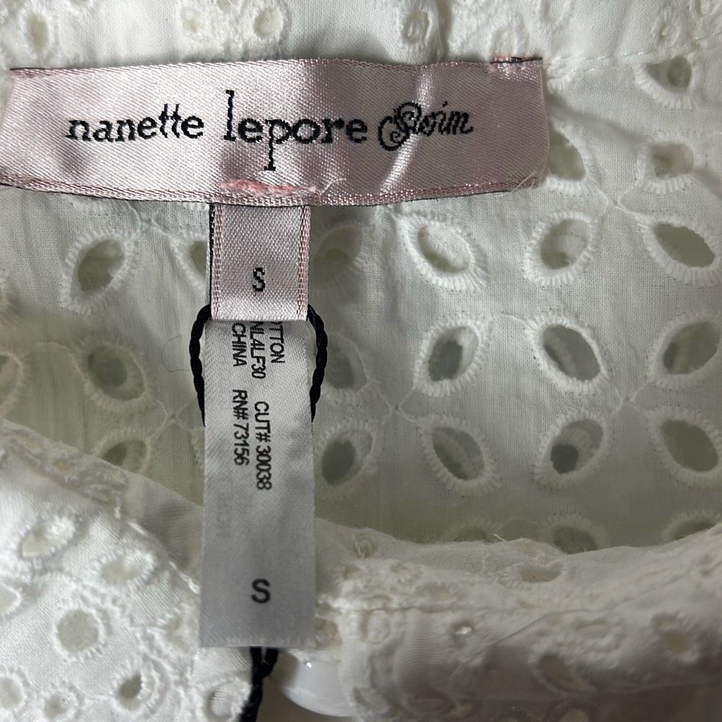 Other Nanette Lepore Ooh La La Eyelet Shirt Cover Up Dress NWT S (002) Size S / US 4 / IT 40 - 11 Thumbnail