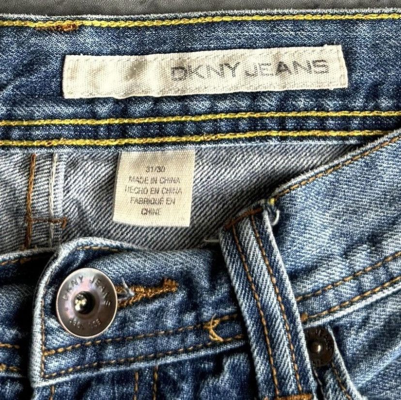 Affliction × DKNY × Japanese Brand Vintage Y2K DKNY Embroidered Grunge Opium Denim Jeans Size US 31 - 4 Thumbnail
