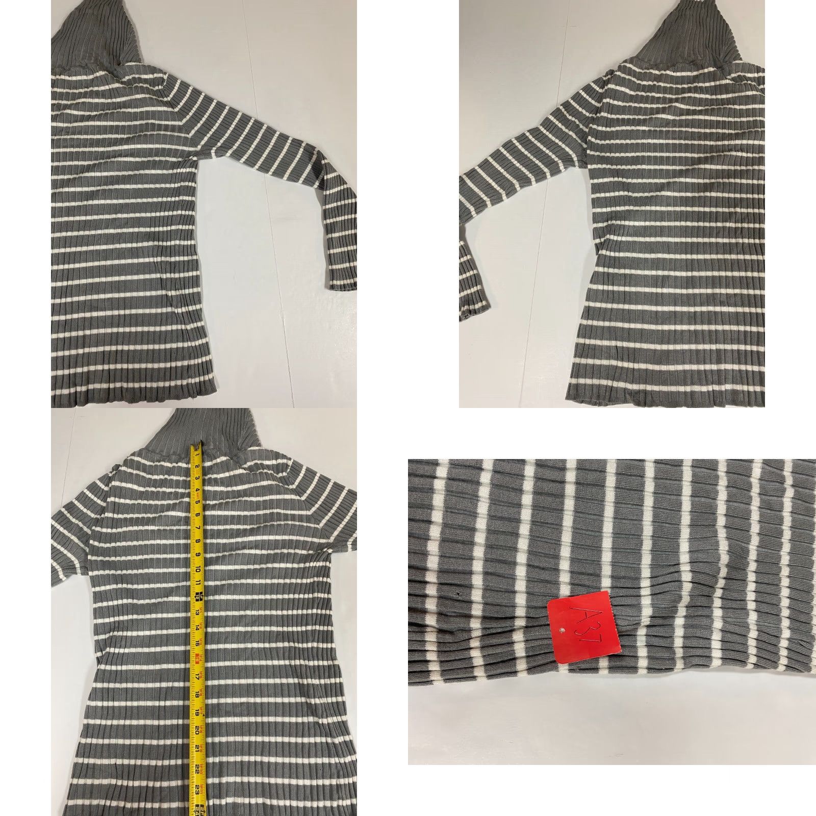 Apt. 9 Apt 9 Womens Sweater XL Gray Pullover Crew Neck Long Balloon Sleeve Button Knit Pullover Modern American Size XL / US 12-14 / IT 48-50 - 8 Thumbnail