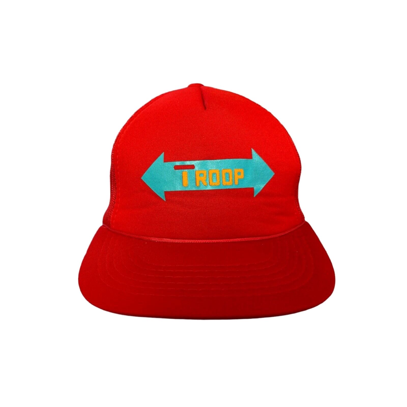 image of Vintage Troop Foam Trucker Snapback Hat Cap Adult Osfa 80's Deadstock NWOT Cool J in White, Men's
