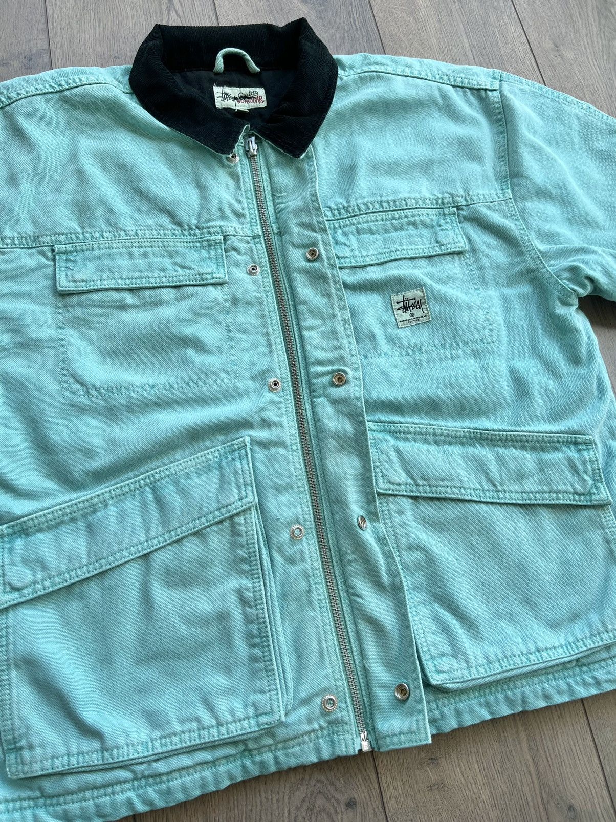 Stussy Stussy Washed Canvas Work Jacket Light Blue XL Size US XL / EU 56 / 4 - 7 Thumbnail