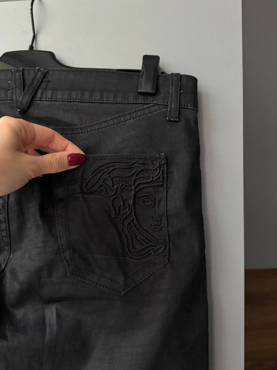Versace × Vintage Vintage Y2k Versace Logo Medusa Denim Blue Jeans Wide leg Size 31" - 1 Thumbnail
