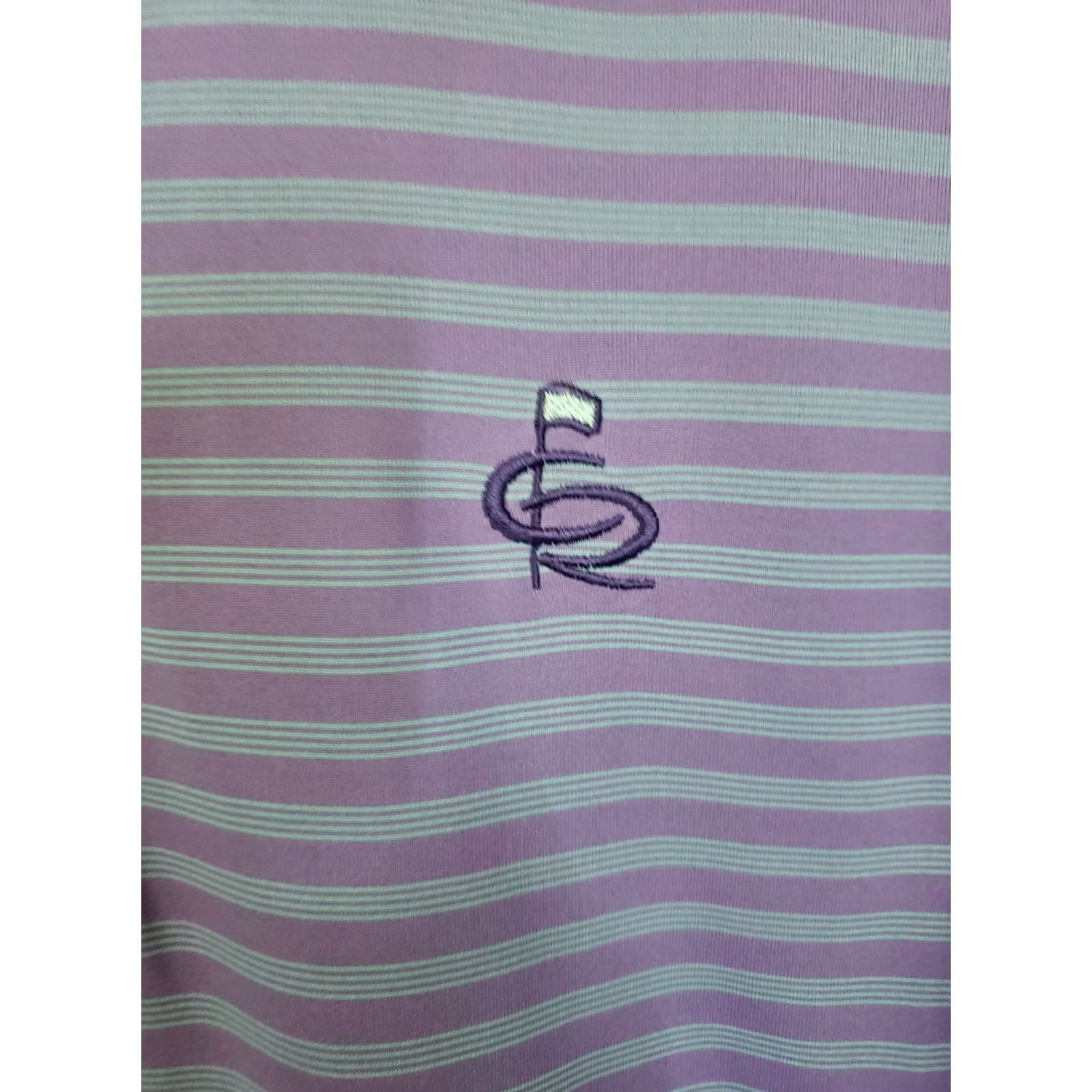 Vintage Donald Ross Polo Shirt Mens M Purple Blue Striped Performance Lightweight Golf Shirt Size US M / EU 48-50 / 2 - 4 Thumbnail