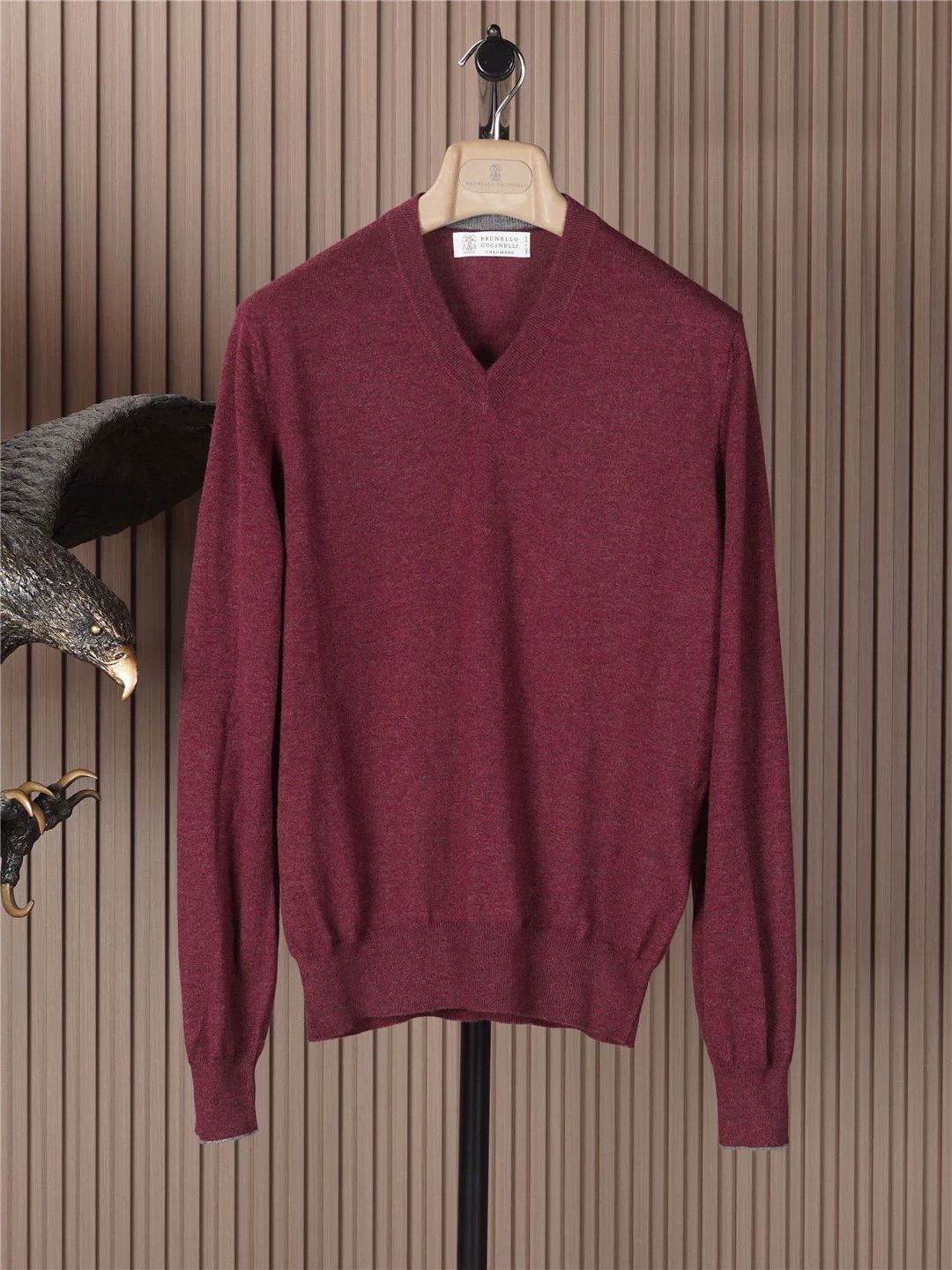 Brunello Cucinelli Brunello Cucinelli Red Cashmere Sweater Size US S / EU 44-46 / 1 - 1 Thumbnail