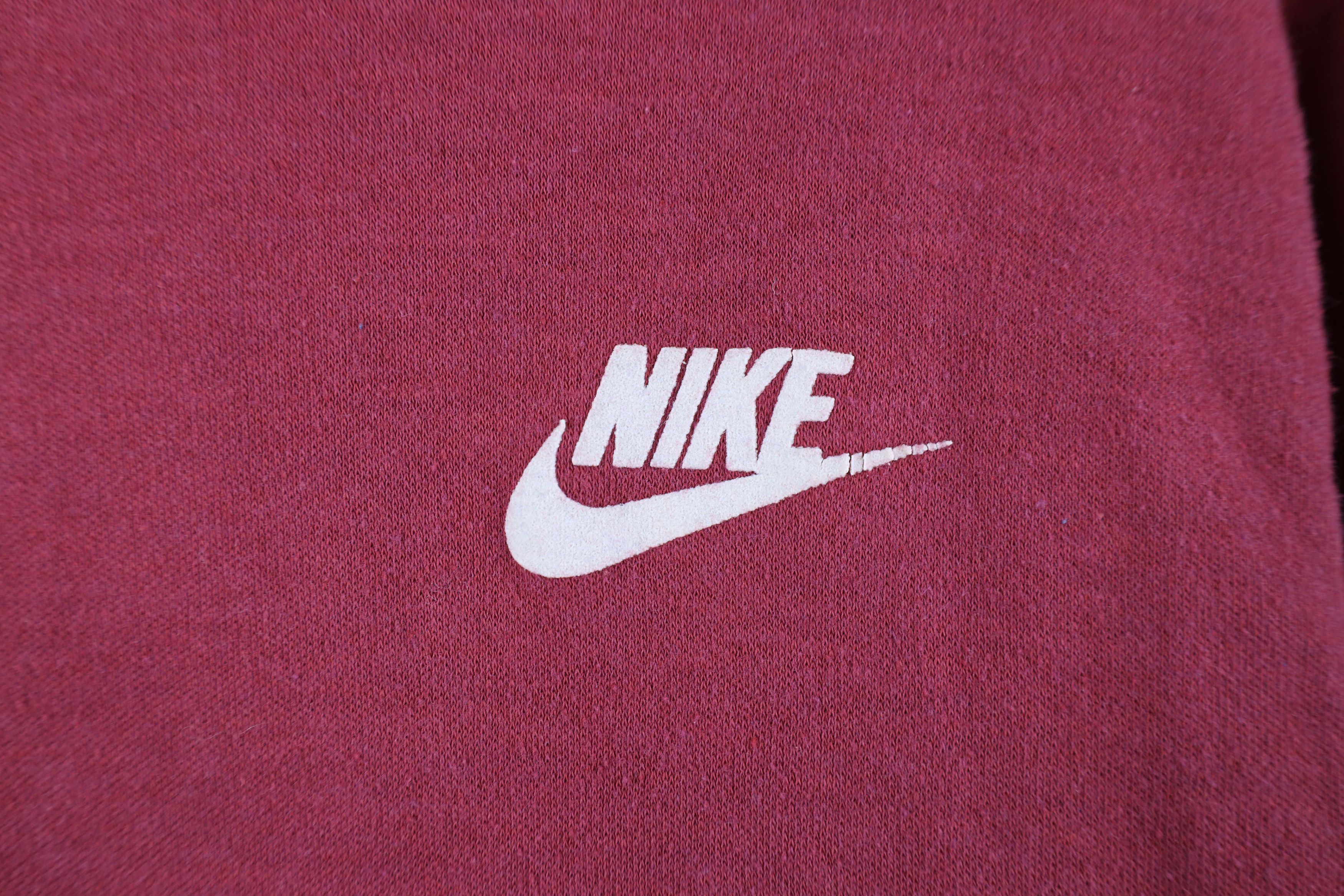 Nike Vintage 70s Nike Mini Swoosh Turtleneck T-Shirt Red USA Size S / US 4 / IT 40 - 4 Thumbnail