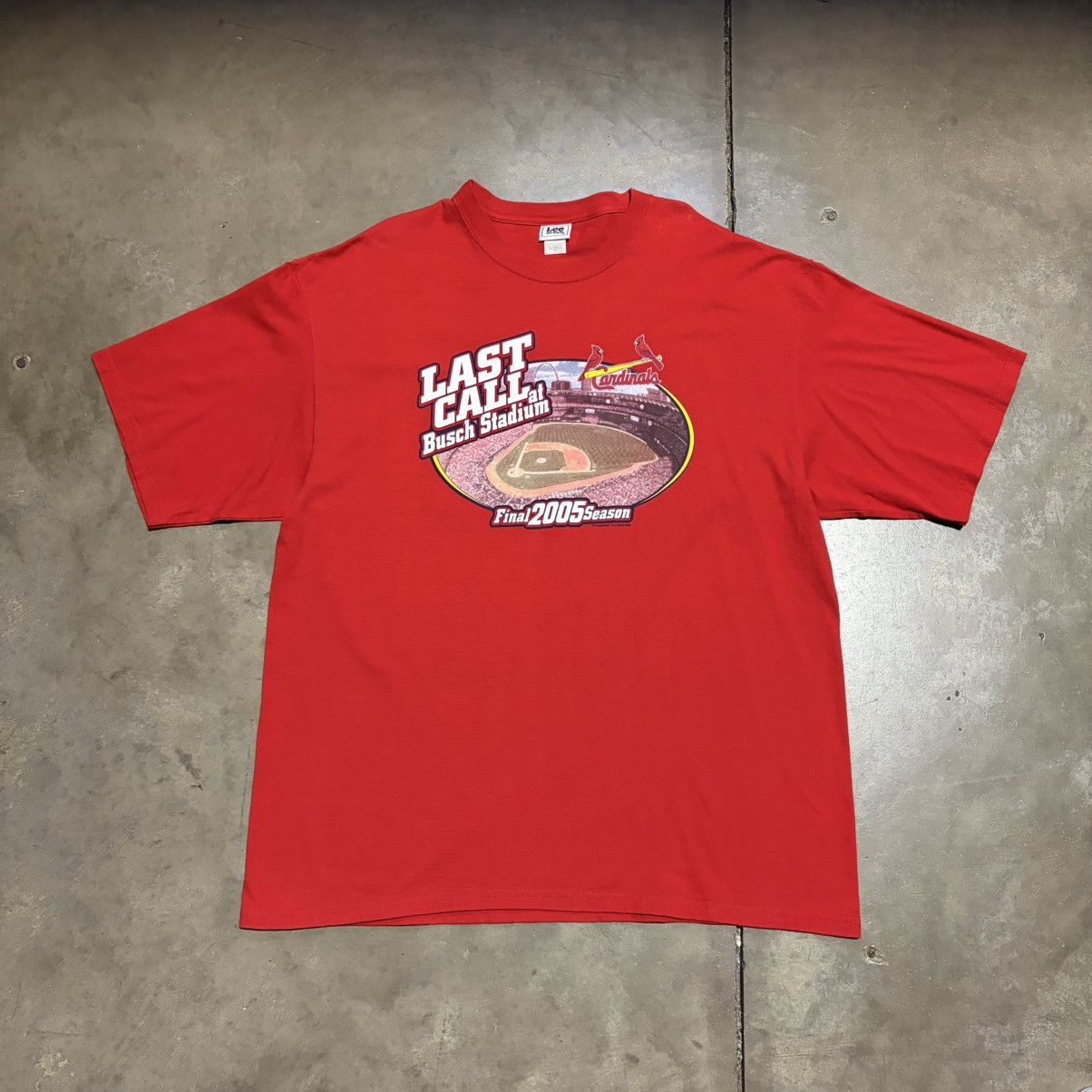 MLB Vintage Lee Sport St Louis Cardinals T shirt Busch MLB 2005 Size US XXL / EU 58 / 5 - 2 Thumbnail