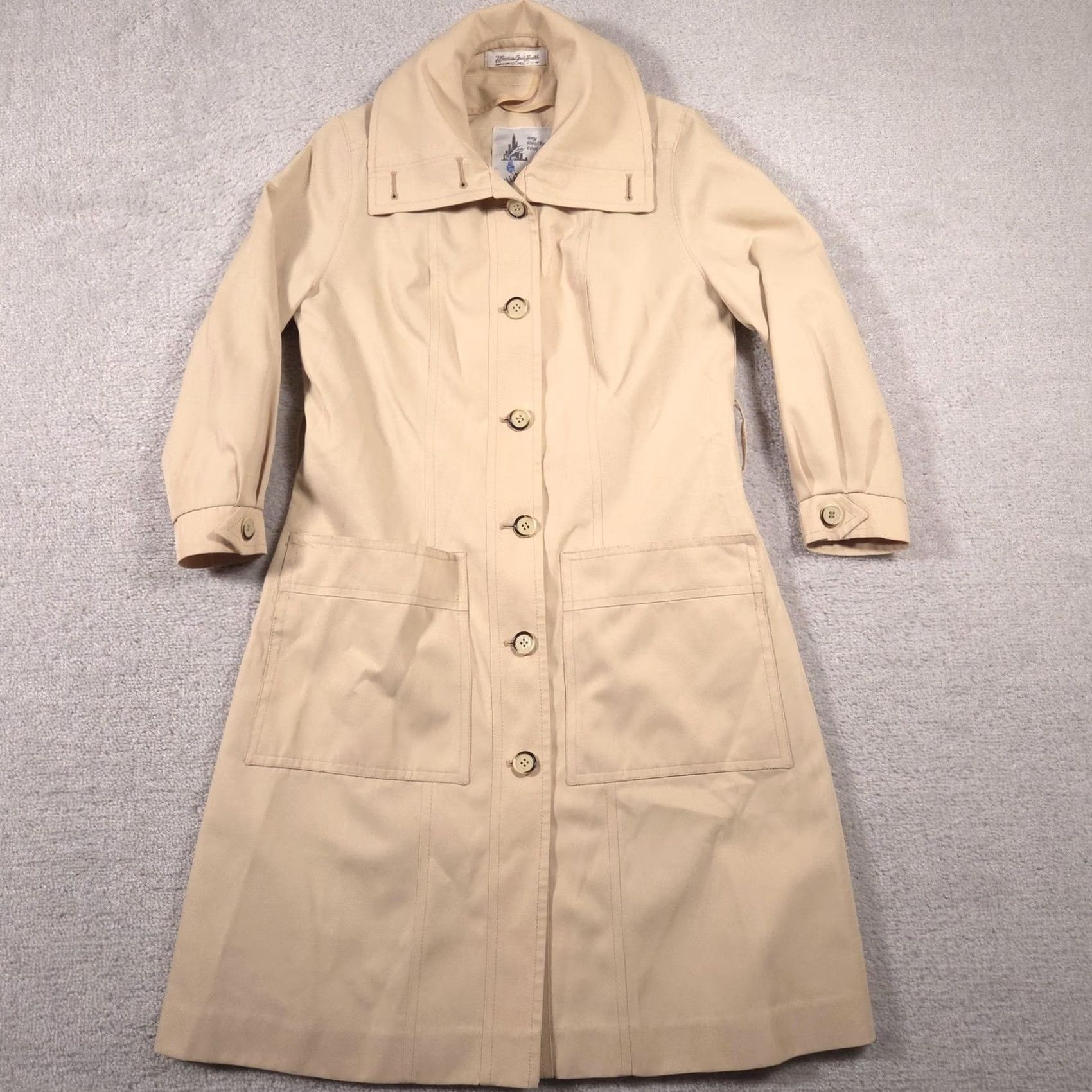 Vintage VINTAGE Misty Harbor Coat Womens 6 Regular Beige Trench All Seasons Water Resistant Long Button Front Pockets Casual Travel > Mens Size M / US 6-8 / IT 42-44 - 2 Thumbnail