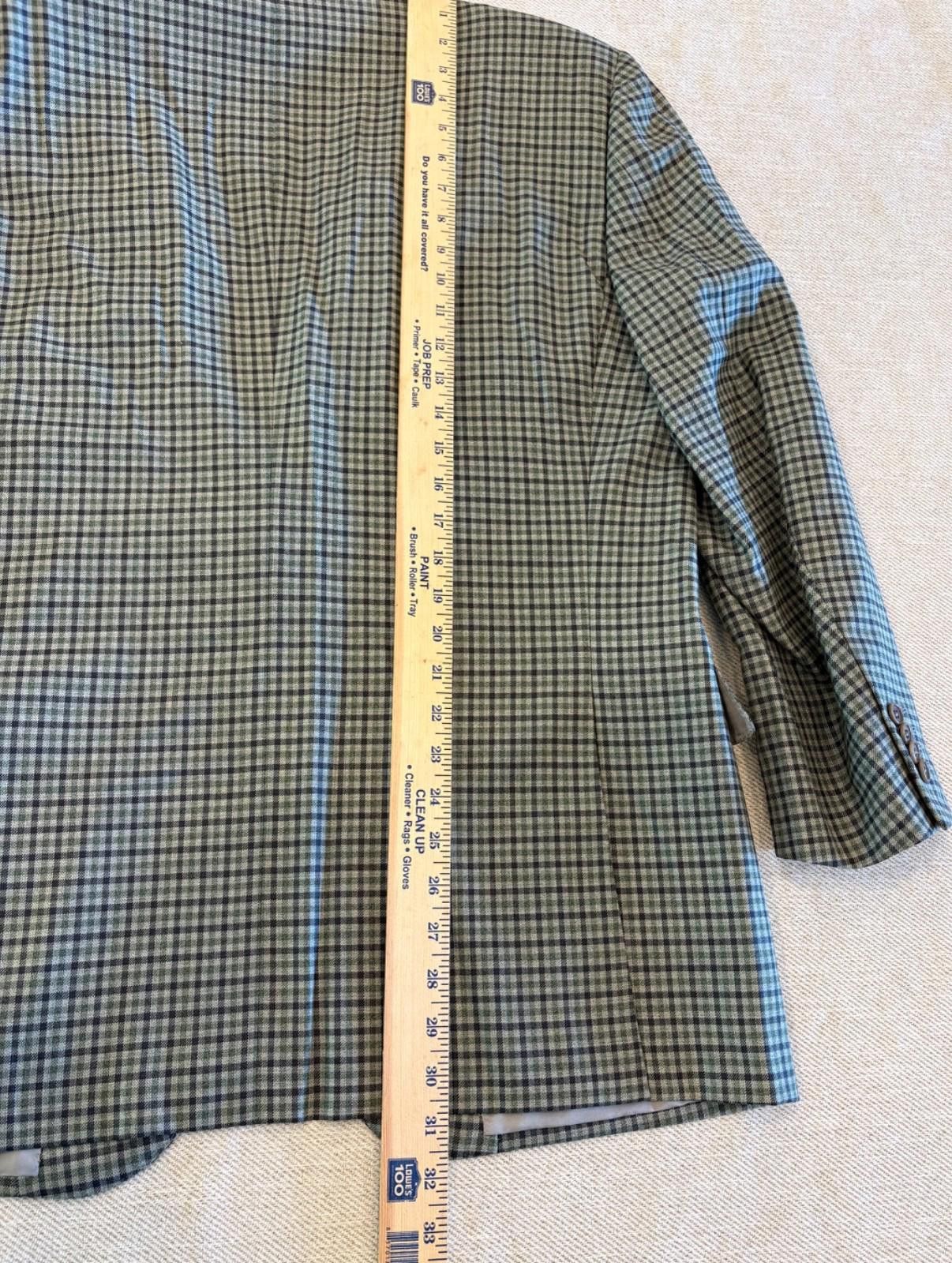 Ermenegildo Zegna Ermenegildo Zegna Mila Sport Coat 46R Check Wool Silk Size 46R - 3 Thumbnail