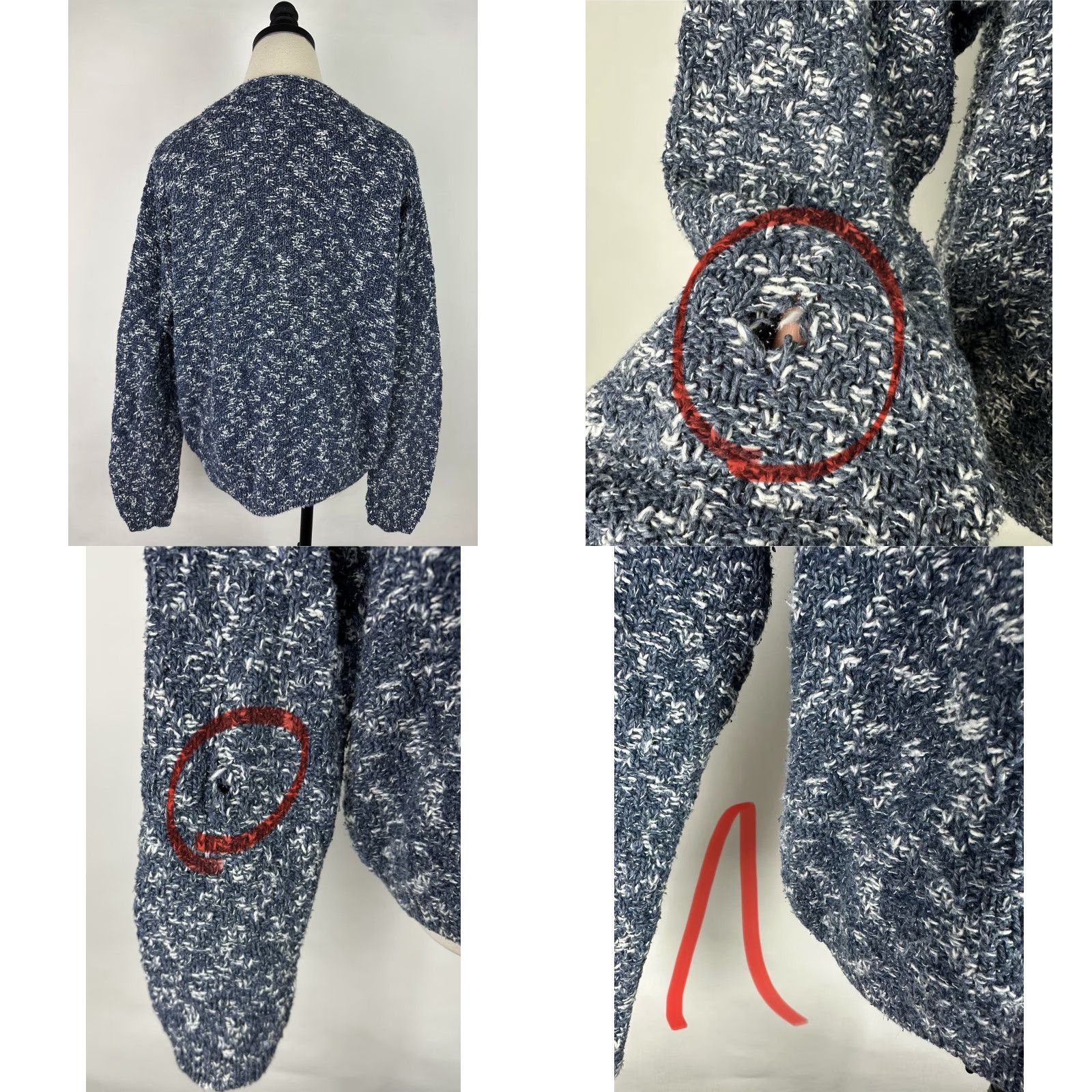 Vintage VINTAGE ALPS Sweater WOMENS L Pullover Knit 90s Chunky Cotton Blend Blue HOLE Decade/Theme: 90s Bohemian Grunge Ski Casual Womens Size L / US 10 / IT 46 - 8 Thumbnail